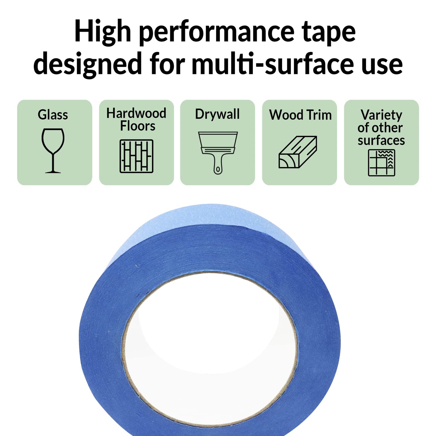 Reli. Painter's Tape, Blue | 8 Rolls | 2" x 55 Yards (440 Yards Total) | Blue Painters Tape 2 Inch Wide | Ideal for Painting Walls, Glass, Wood Trim