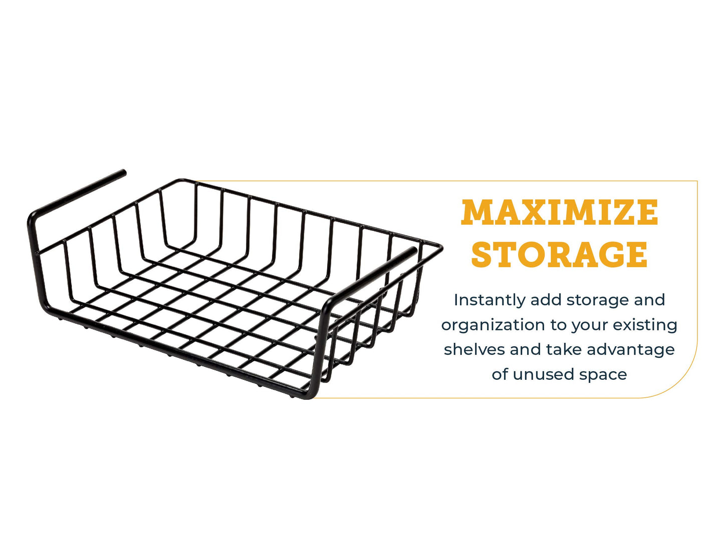 SnapSafe Hanging Shelf Document Basket, 76012 - Coated Wire Basket Maximizes Storage for Documents, Gun Accessories, & Ammo - Easy Access Under Shelf Storage for Gun Safes - Holds Up to 40 Pounds