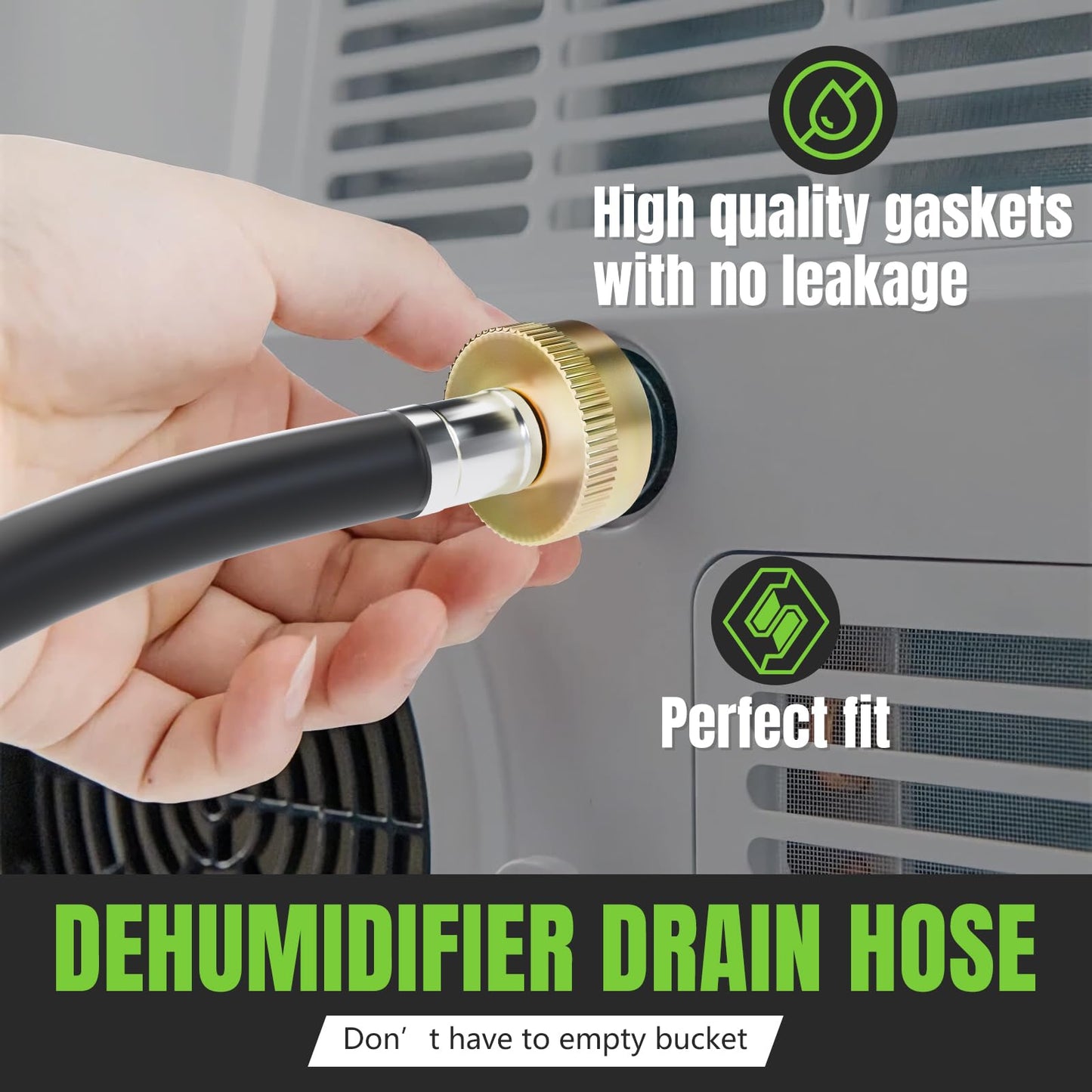 30FT Dehumidifier Drain Hose 3/4" FHT,Leakproof Dehumidifier Hose with Rustproof Durable Connector,Thickened drain hose for dehumidifier indoor,Perfectly Compatible with Most Brands of Dehumidifiers