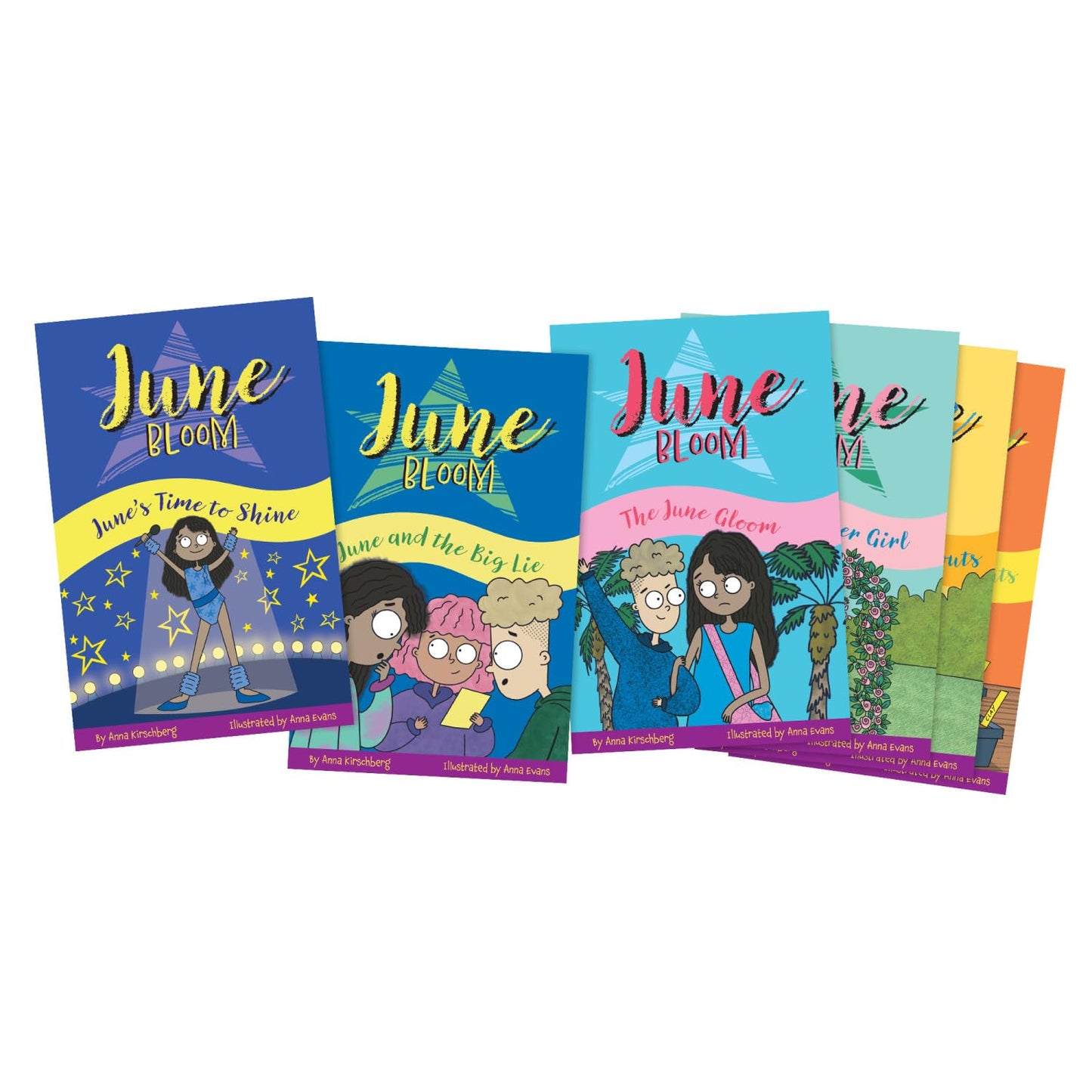 Junior Learning: June Bloom: Decodable Chapter Books Set - Phase 5-6 Books w/Different Stories, Alternate Vowel Sounds, Kids Reading Development