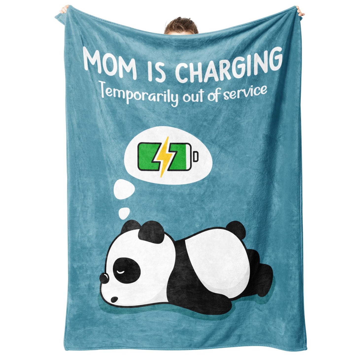 Craftique Mom Birthday Gifts, Funny Gifts for Mom- Mom's Charging Blanket- Moms Gift for Women from Daughter Son Husband, Super Soft Blanket Throw for Napping Travel, 80”×60”