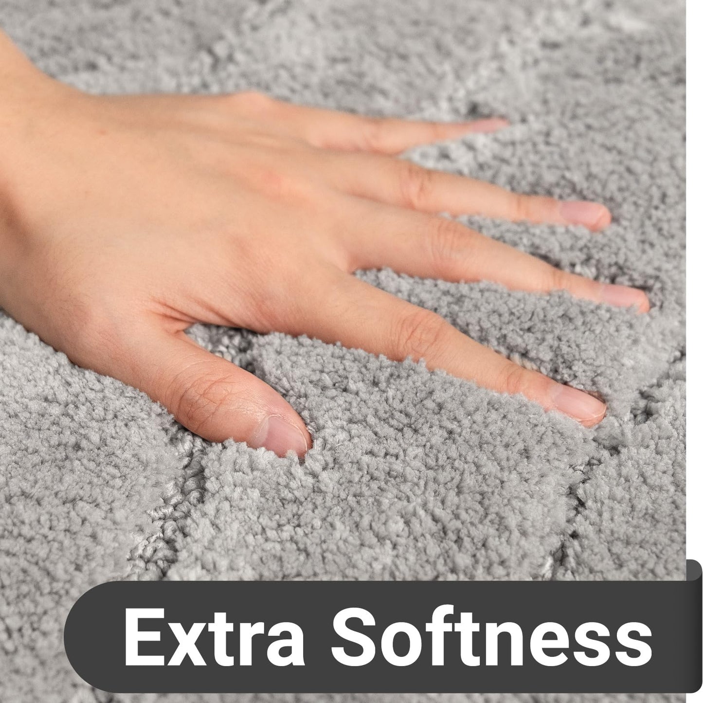 DEXDE Bathroom Rugs Runner 24 x 72 Inch, Extra Long Bathroom Rug Non-Slip Machine Washable Bath Mats Grey Silver Soft Carpets for Floor, Tub and Shower, Home Decor Accessories
