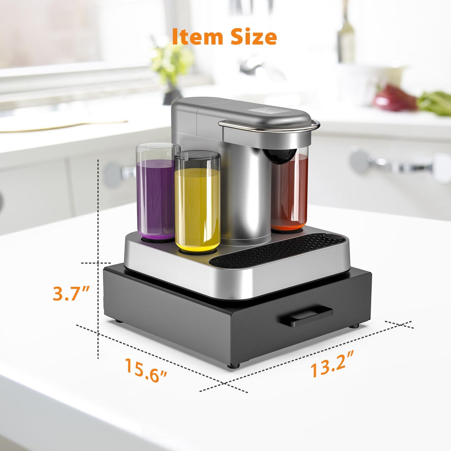 ZECENN Storage Drawer for Bartesian Pods, Cocktail Pod Holder for Bartesian Capsules Compatible with Bartesian Cocktail Machine, Hold 40 Pods, Countertop Organizer Bar Accessories- Black