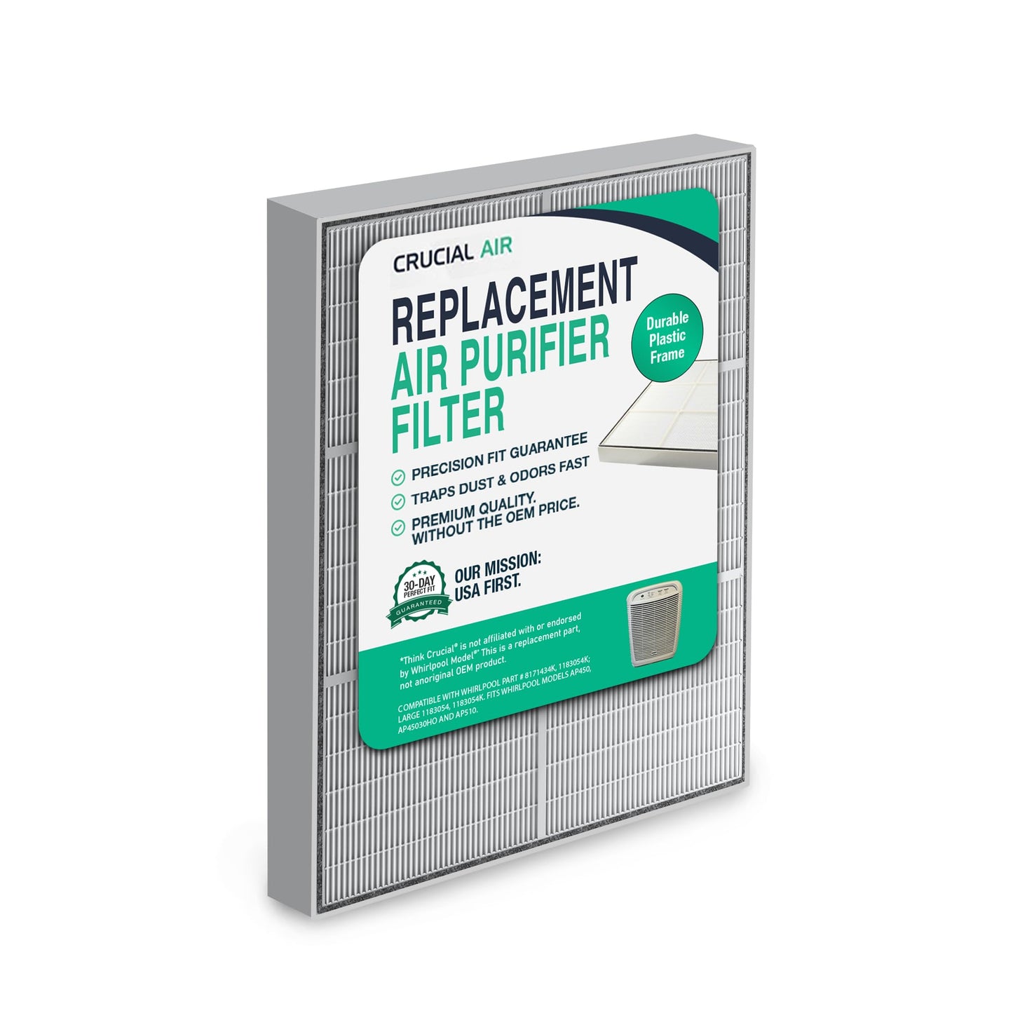 1 HEPA Kenmore Air Purifier Filter, Fits Kenmore models 83200, 83202 (Progressive 335), 83230, 83354, 83355 & 295 Series,Compatible with Part # 83375 & 83376, Designed & Engineered by Crucial Air