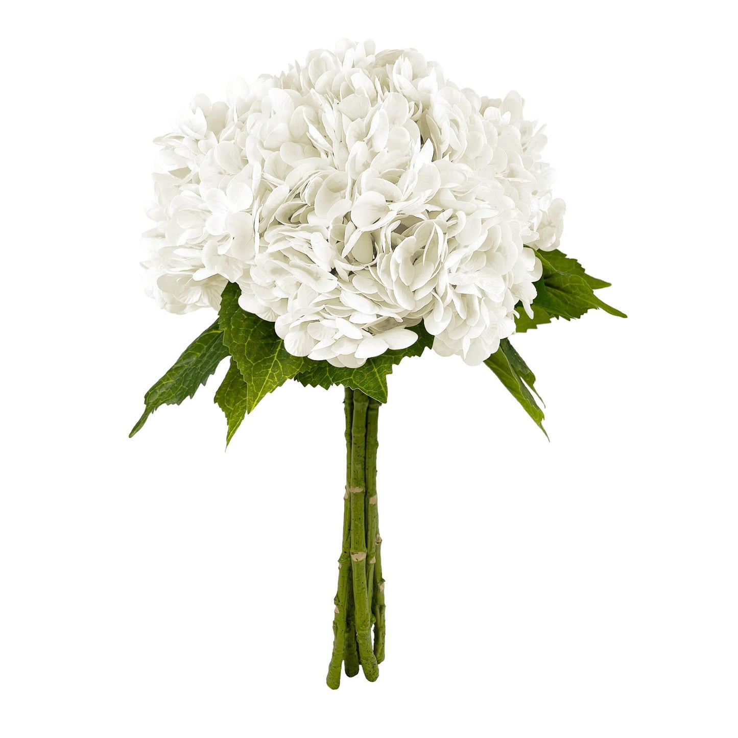 Yatim 21In White Artificial Hydrangea Flowers 5 Pcs Real Touch 3D Print Latex Flowers for Wedding Centerpieces Bouquets DIY Floral Decor Home Decoration with Stems