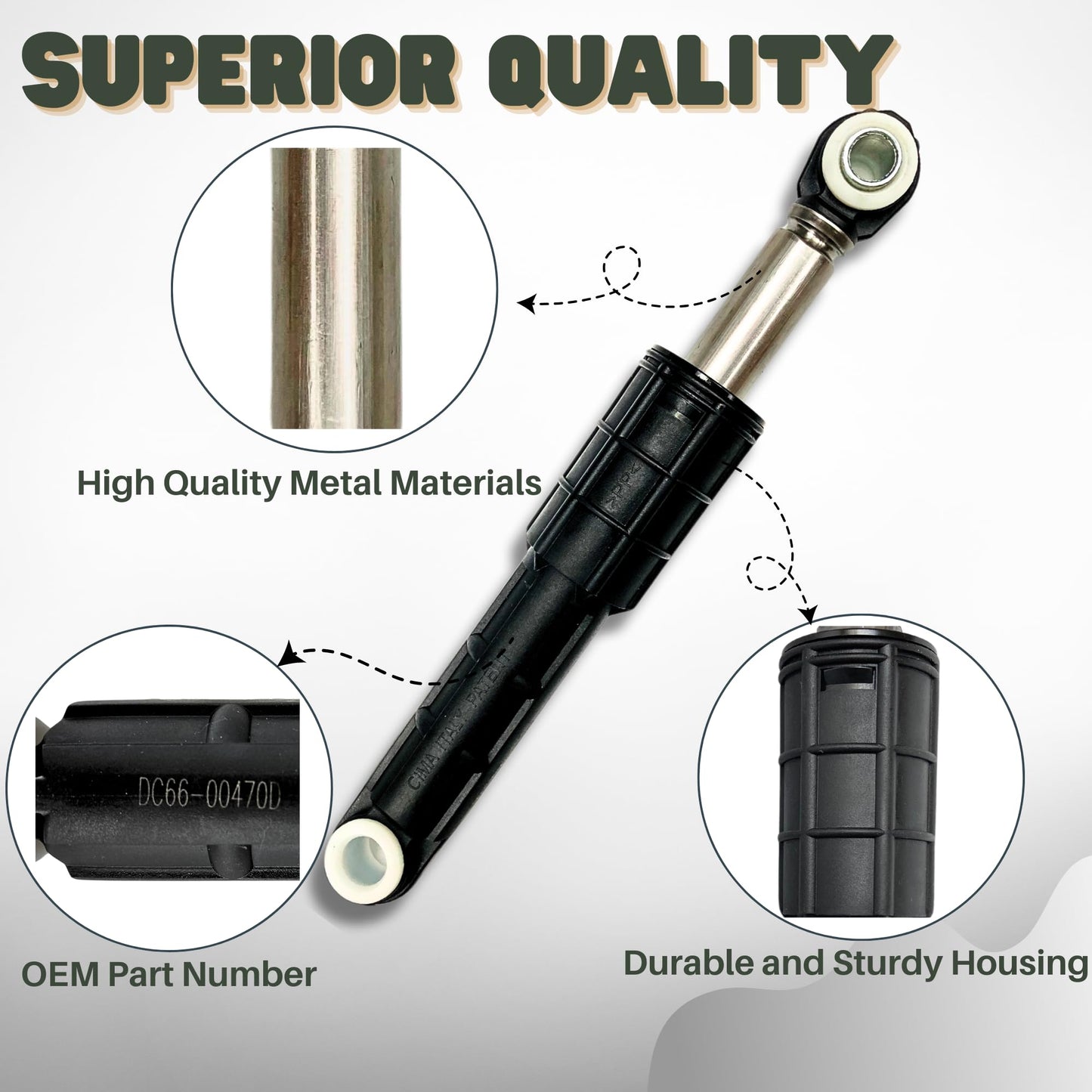 2024 Upgraded 4PCS DC66-00470D for Samsung Washer Shock Absorber Models WF45R6300AV/US WF45R6100AW/US WF45T6000AV/A5 WF45R6100AP/US WF50R8500AV WF45R6100AC/US WF45T6000AW/A5 WF45A6400AW/US