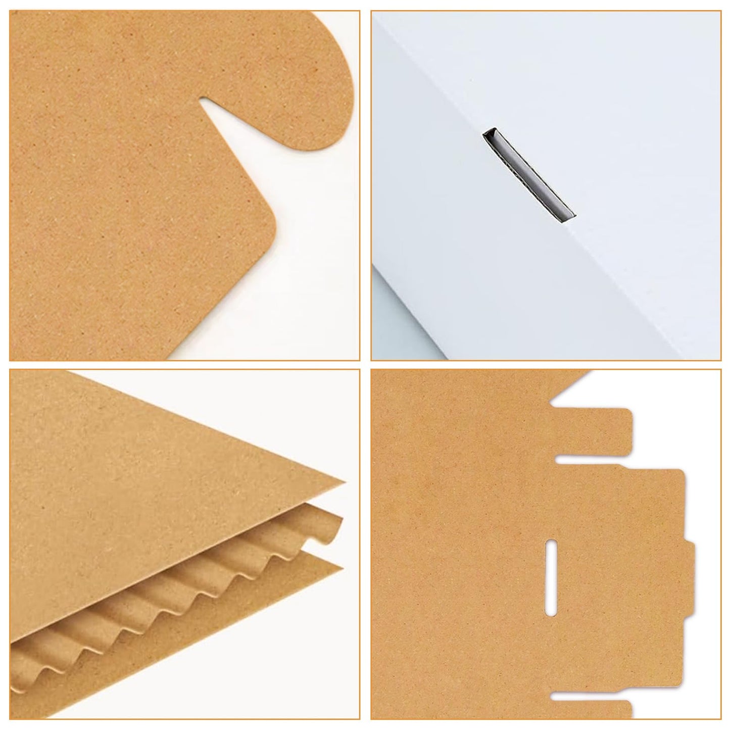 50 Pack, Wonfer Letter Size Corrugated Mailer, 11 1/8 x 8 5/8 x 2'', Easy-Fold Shipping Box, White,Height Adjustable,Literature mailer,Comic book mailer