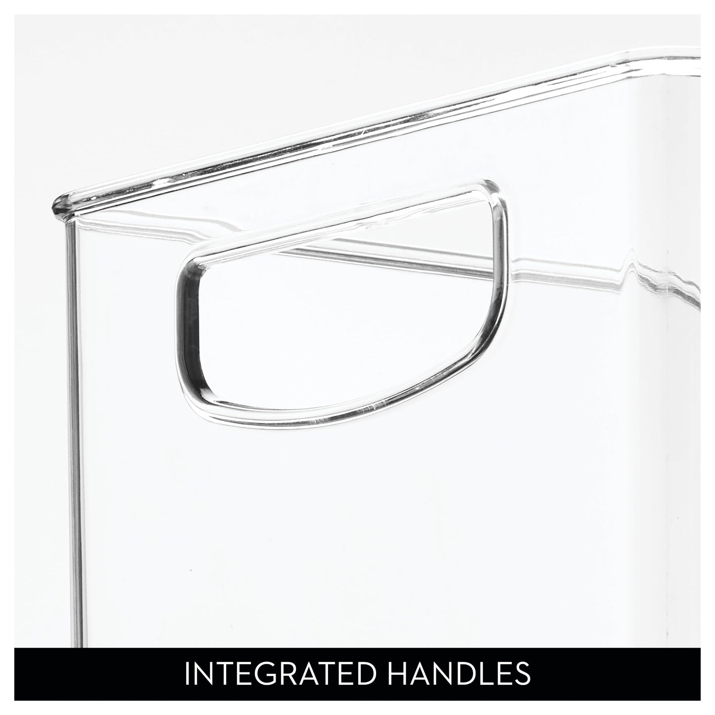 iDesign Stackable Clear Plastic Bin - Kitchen Organizers and Storage for Fridge and Pantry, 4-Pack