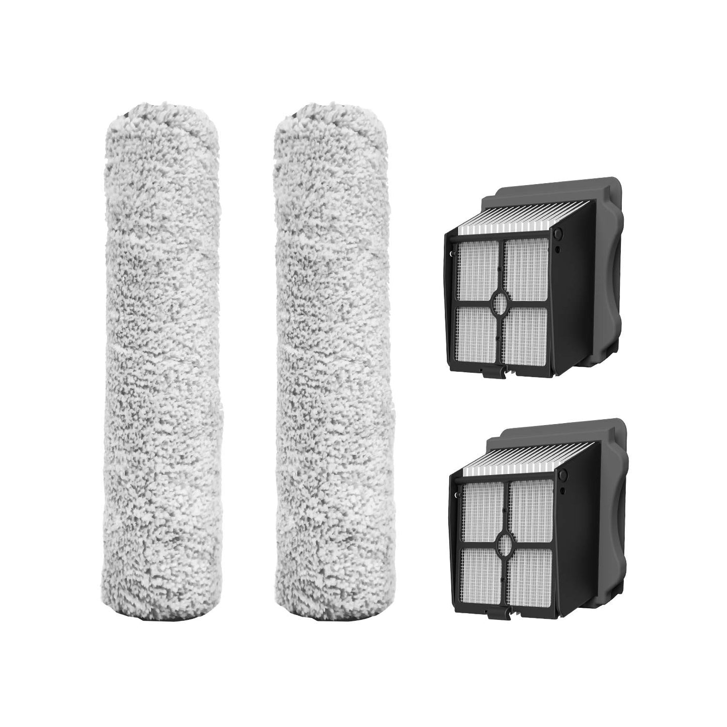 Tineco Replacement 2 HEPA Assembly & 2 Brush Roller Set, Only for iFLOOR 3 Series, Floor ONE S3 Series Cordless Wet Dry Vacuum Cleaner (Not Compatible with Any Other Model)