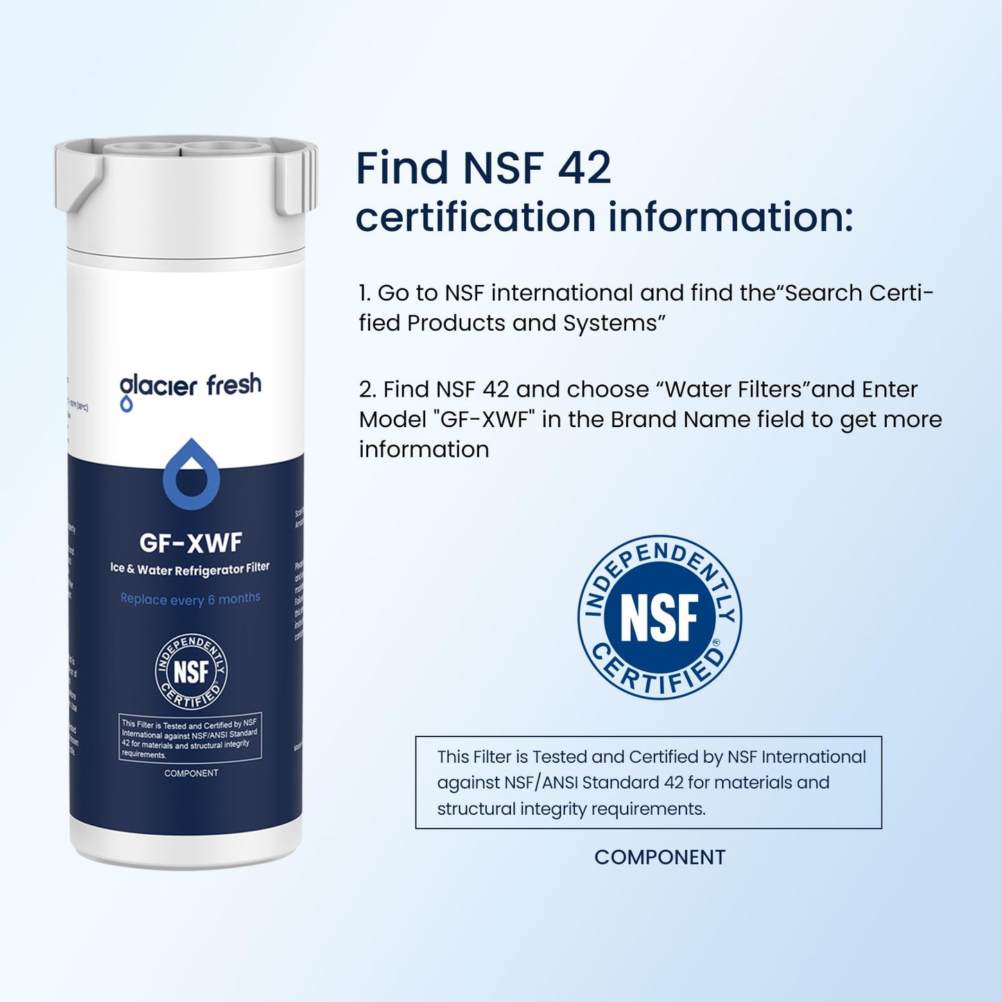 GLACIER FRESH XWF Replacement for GE XWF Refrigerator Water Filter Pack of 4 (Not XWFE)