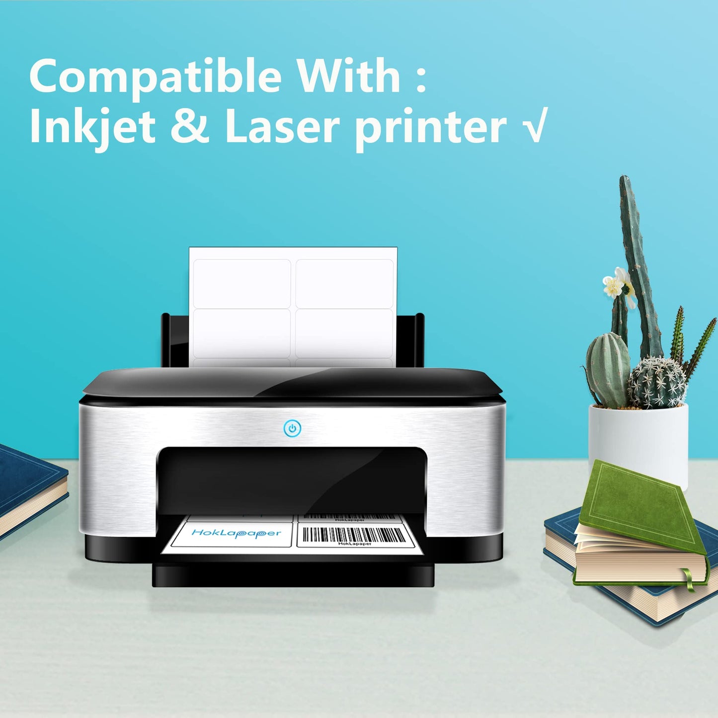Hoklapaper 2" x 4" Shipping Labels,Printable White Mailing Labels for Laser/Inkjet Printer,Permanent Adhesive Sticker Labels(500 Sheets,5000 Labels)
