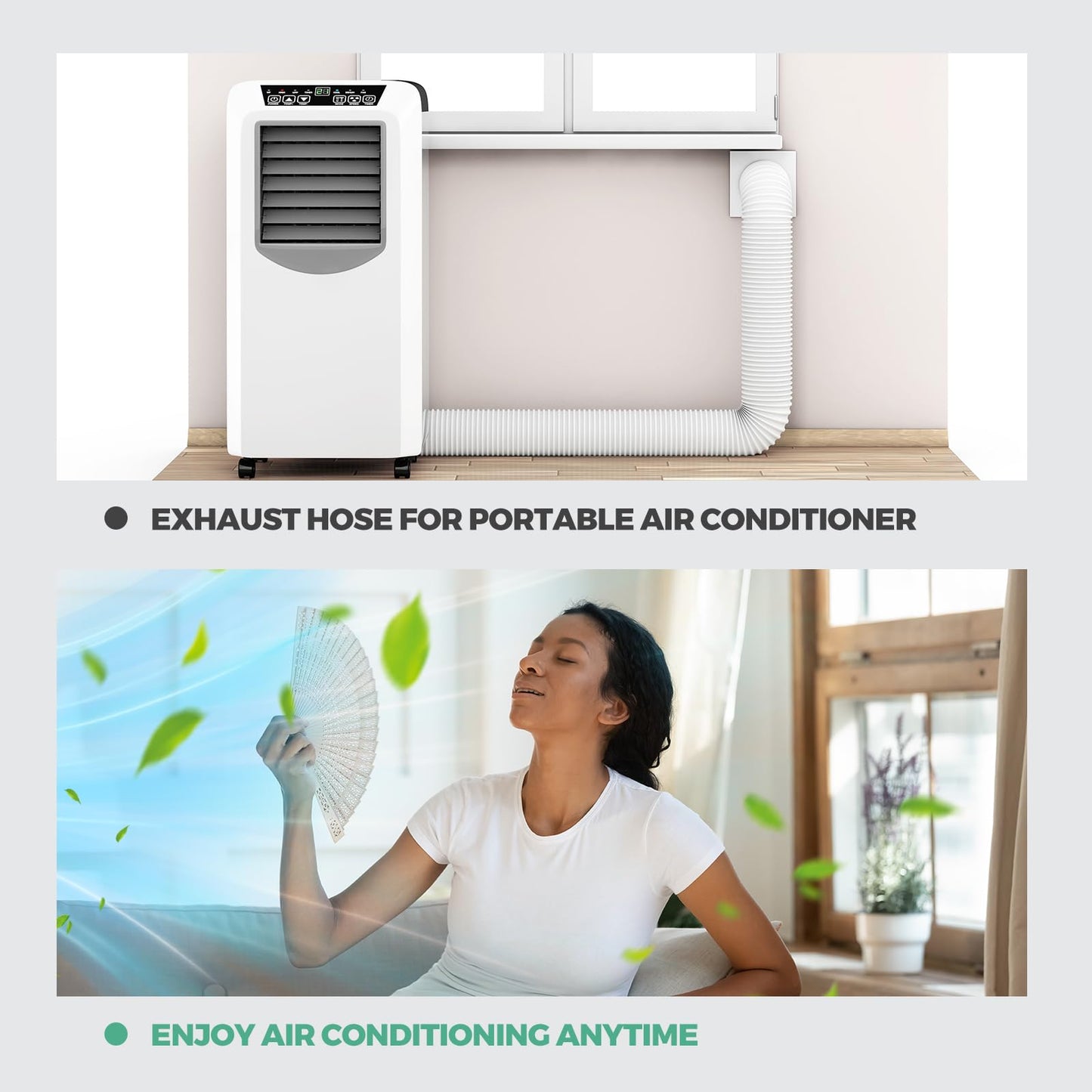 Innconee 1 Set 78.7'' Portable Air Conditioner Hose with Coupler 5.9'' Universal Flexible Ac Hose Extension with Tube Connector for Air Conditioner Vent