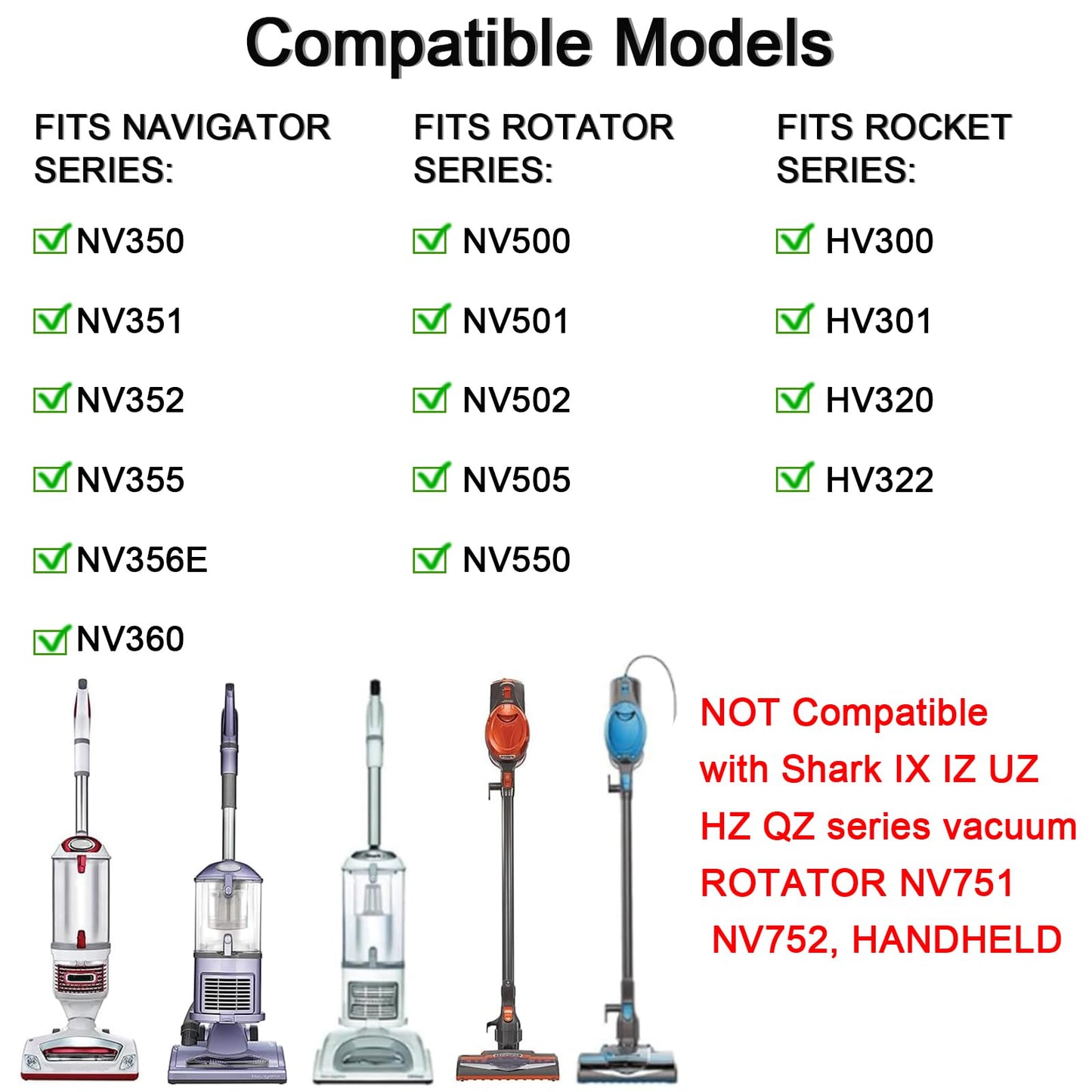 12 Pcs Vacuum Attachments Accessories for Shark Navigator Lift Away Attachments, Fit NV350 NV352 NV355 NV356E, Rotator NV500 NV501, Rocket HV301 Series Upright Vacuum, 1 1/4" (32mm) Vacuum Attachments