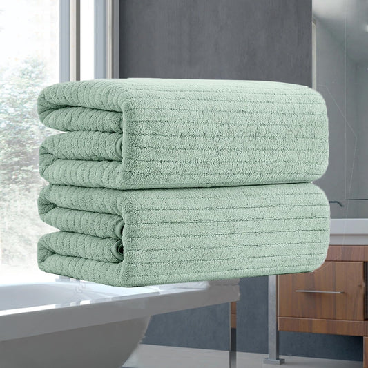 18 Piece Family Bath Towel Set Include 6 Bath Towels,6 Hand Towels and 6 Washcloths Soft Bathroom Towel with Hanging Loops,Highly Absorbent Quick Dry Towels Set for Bathroom,Hotel and Spa-Green