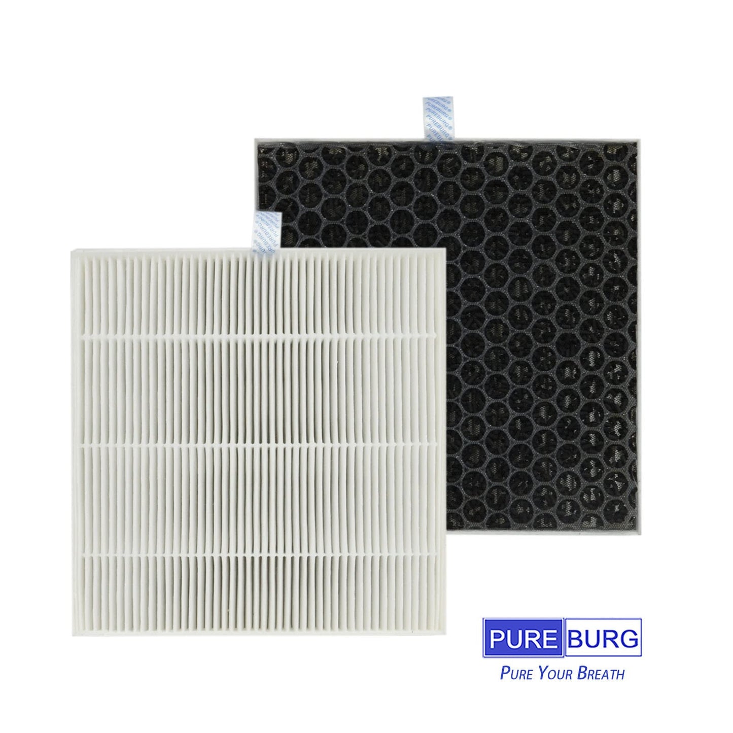 PUREBURG Replacement Filter Compatible with BLUEAIR Series 5200, 5210i 5240i DustMagnet Air Purifiers, H13 True HEPA and Activated Carbon 2 in 1, 4 Piece Pack