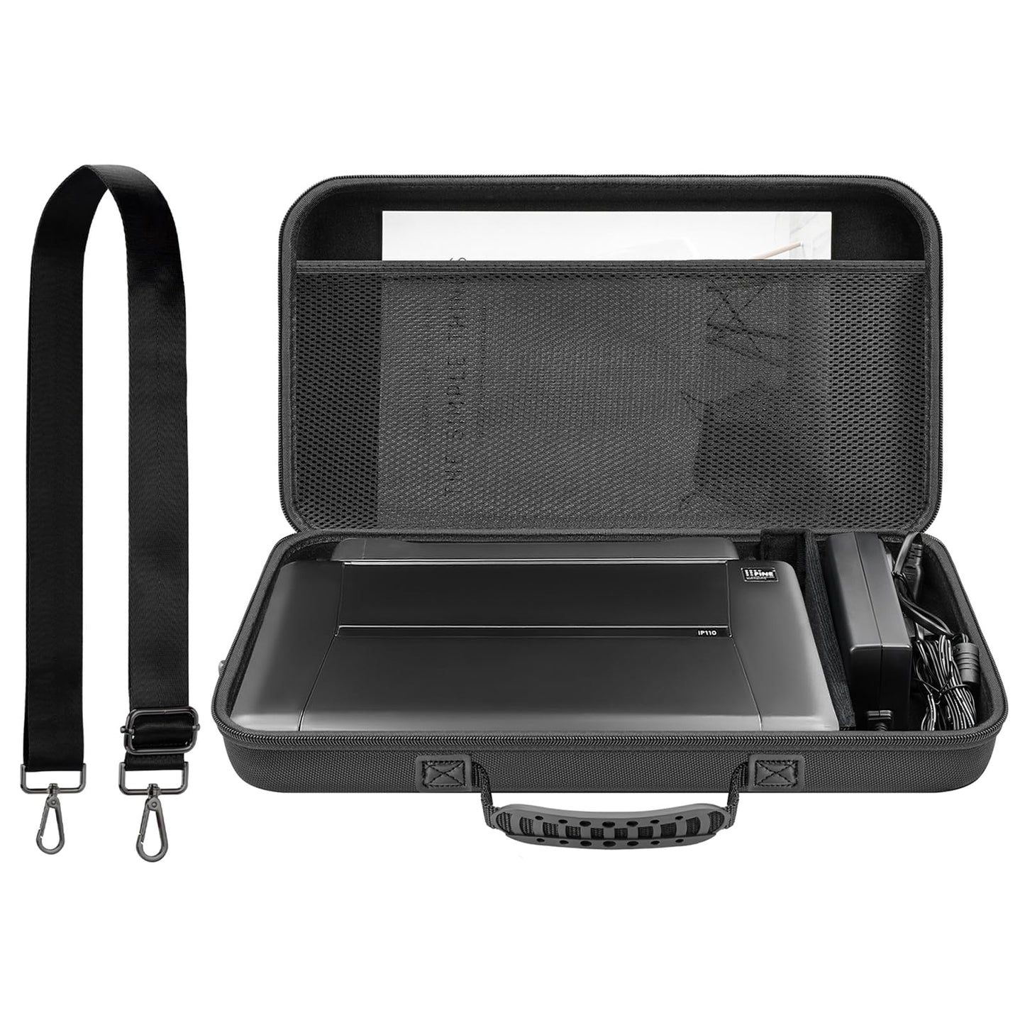 HESPLUS Hard Travel Case for Canon PIXMA TR160/ TR150/ iP110 Wireless Portable Printer and Battery Pack, Printer Organizer with Adjustable Shoulder Strap, Mesh Pocket fit Ink Tank, Adapter (CASE ONLY)
