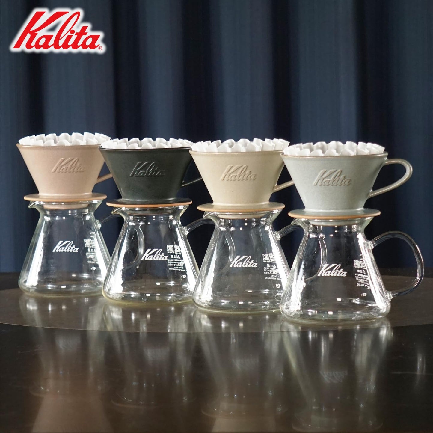 Carita Kalita Coffee Dripper Mino Ware High Heat Retention Pottery 1 to 2 Person DACHI & KalitaMI 155 Sand Brown #01103 Wave Series Made in Japan Drip Equipment for 1 or 2 People 1 Cup