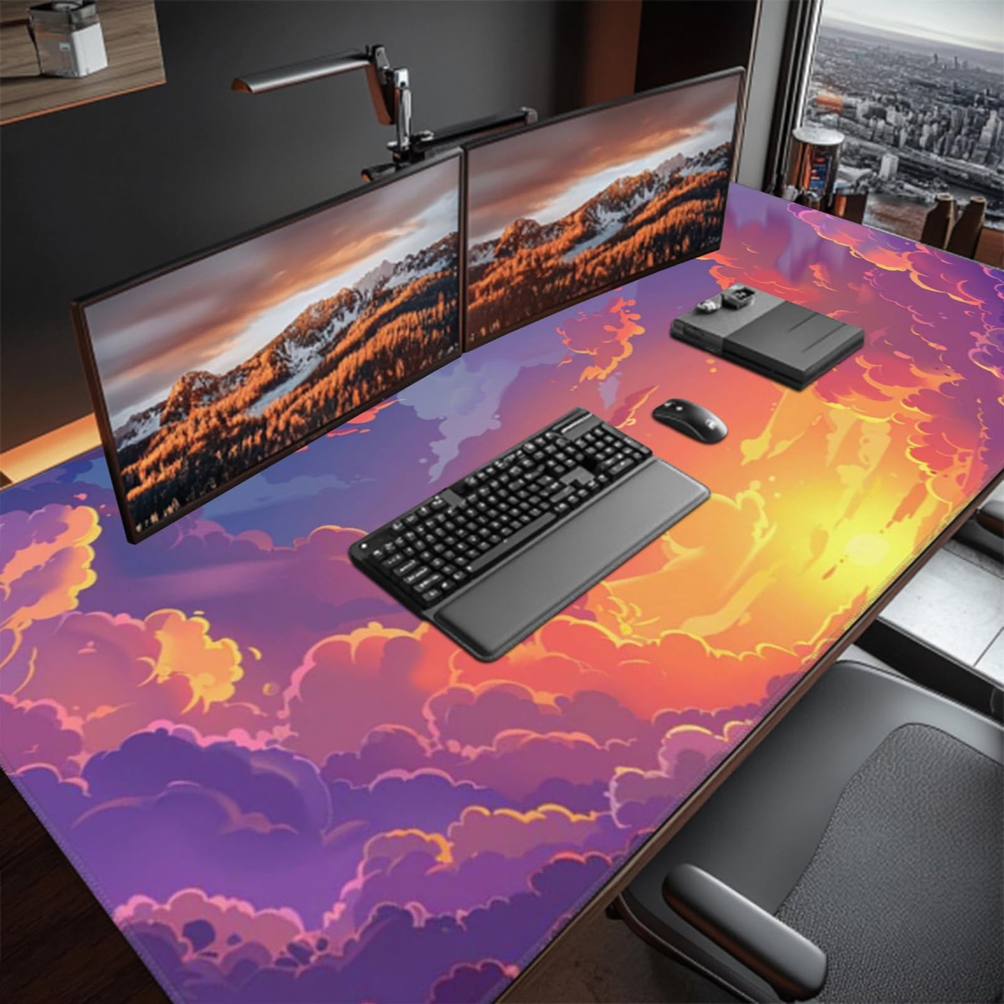 ZOCOZY 48 x 24 Inches Cute Desk Mat Kawaii Pink Purple Desk Pad Anime 3XL Large Mouse Pad Big Full Desk Gaming Mousepad Laptop Computer Keyboard Mouse MatDesk Decor Desk Accessories
