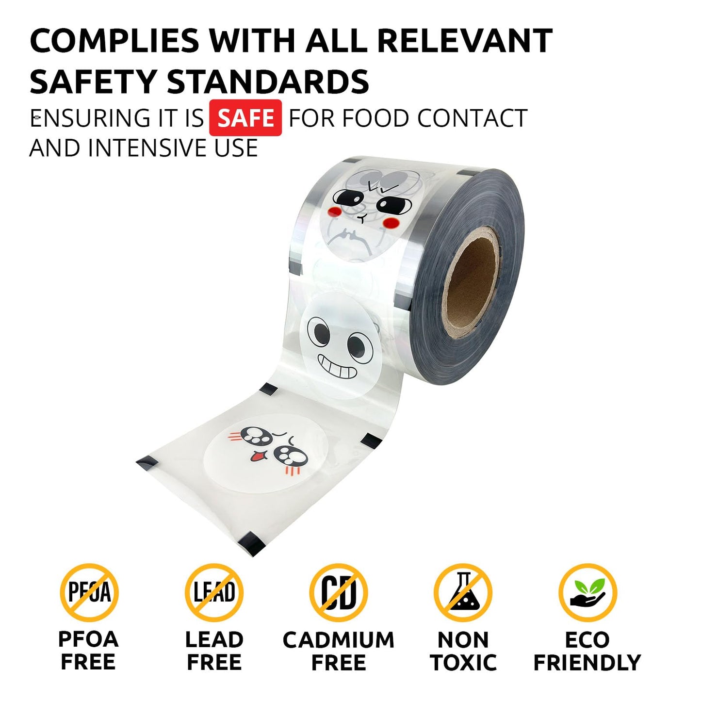 ALDKitchen Cup Sealing Film | Seals 3304 Cups per Roll | 90mm-105mm | Compatible with PP, PET and Paper Cups (1, Black and White)