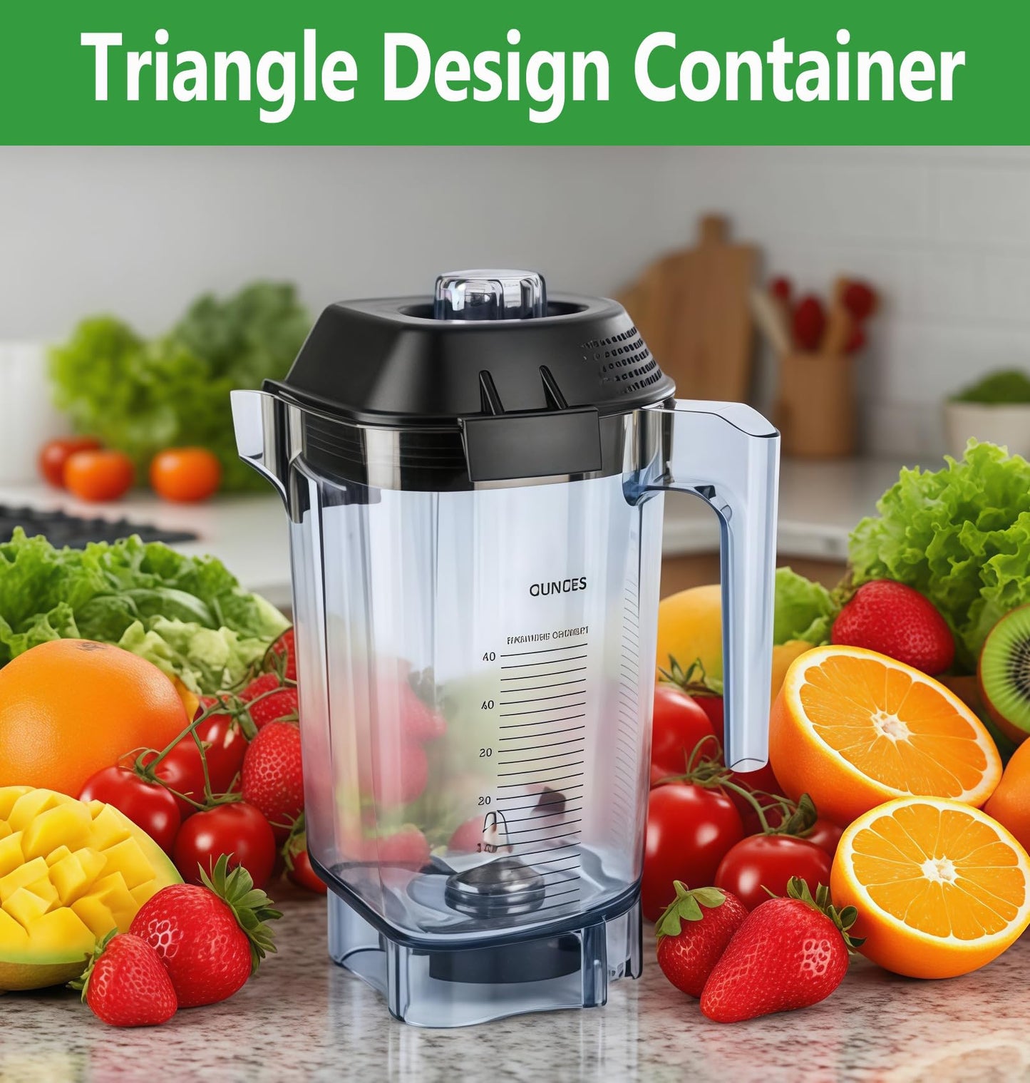 For Blender Pitcher 48oz, Compatible with Commercial Blender Replacement Quiet One VM0145 VM0100A 36019 15978 16016 BarBoss Drink Machine Advance Upgrade VM0100A Jar Container Cup, 5 YR Warranty