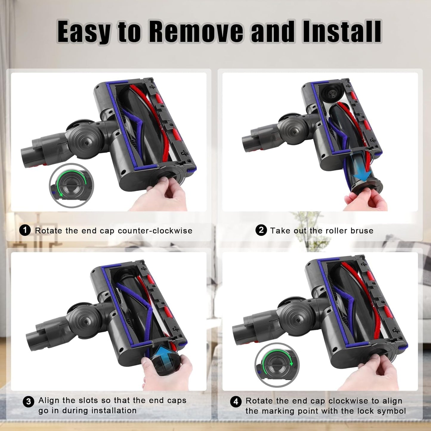 JYJZPB V8 V11 Head Replacement Compatible with Dsyon V7 V8 V10 V11 V15 & V11 Outside Direct Drive Cordless Vacuum, Replace for Dyson SV10 SV11 SV12 SV14 Roller Attachment Parts