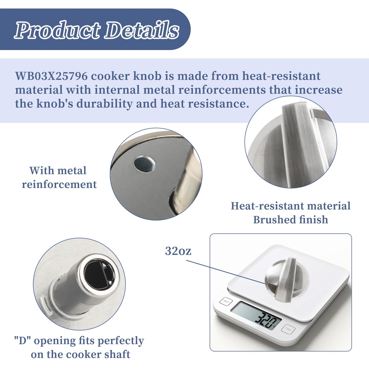 WB03X25796 Gas Cooktop Knob Compatible with ge Profile Stove Knobs, Fits PGP953SET1SS PGP986SET1SS PGP959SET1SS PGP976SET2SS - Replaces AP5986232 PS11721433 4362262 WB03T10326 Burner Range Knob - 5PCS