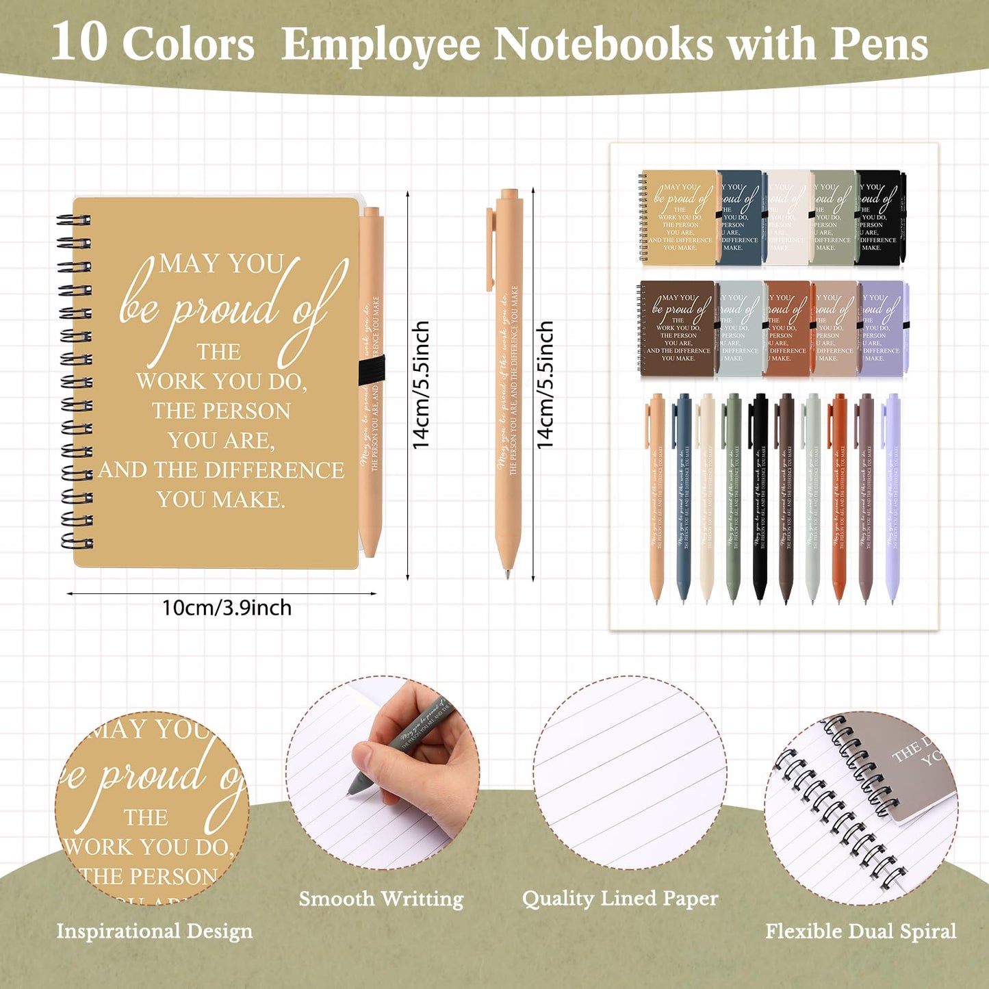 Honoson 30 Sets/60 Pcs Graduation Appreciation Gifts May You Be Proud The Work Notebook with Ballpoint Pen Thank You Notebooks 2026 CNA Appreciation Gifts for Staff Nurse Coworker (Vivid Color)