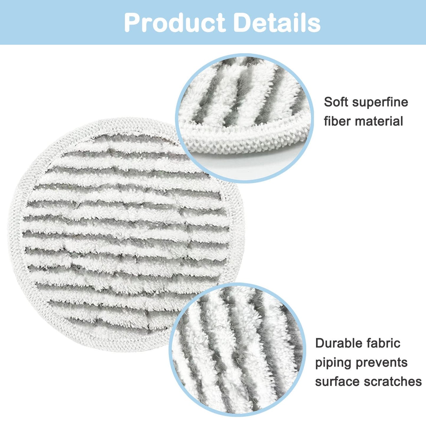 12 Pack Replacement Steam Mop Pads for Shark S8201 S7001 S8001 S7201 S7000AMZ S7000 S7005 S7020 S7001C Steam Mop, Steam & Scrub All-in-One Scrubbing and Sanitizing, Dirt Grip Scrub Washable Pad
