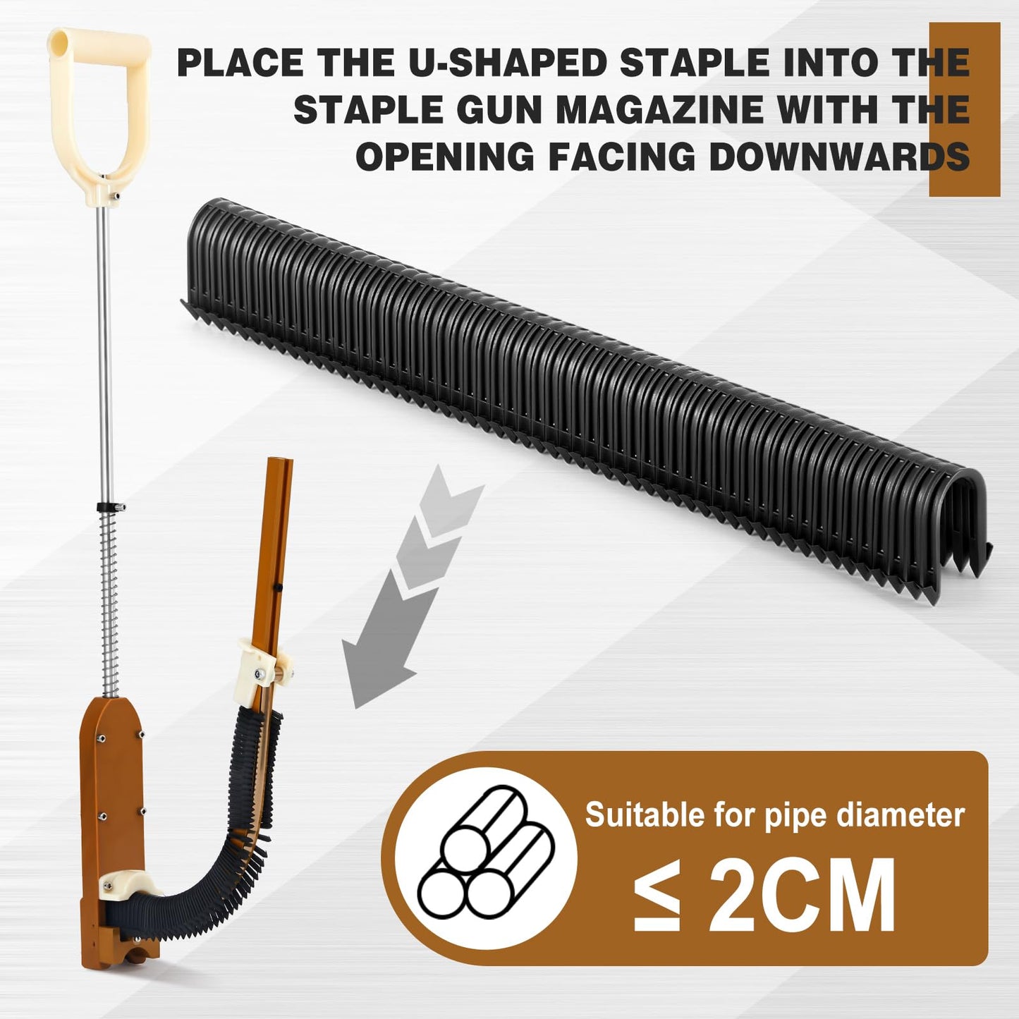 Beeveer 1650 Pcs Pex Pipe Staple for Foamboard Stapler 1.65″ Staples for 1″ and 2″ Foam Board, Binding Various Floor Heating Pipes, Black (Pex Stapler Not Included)