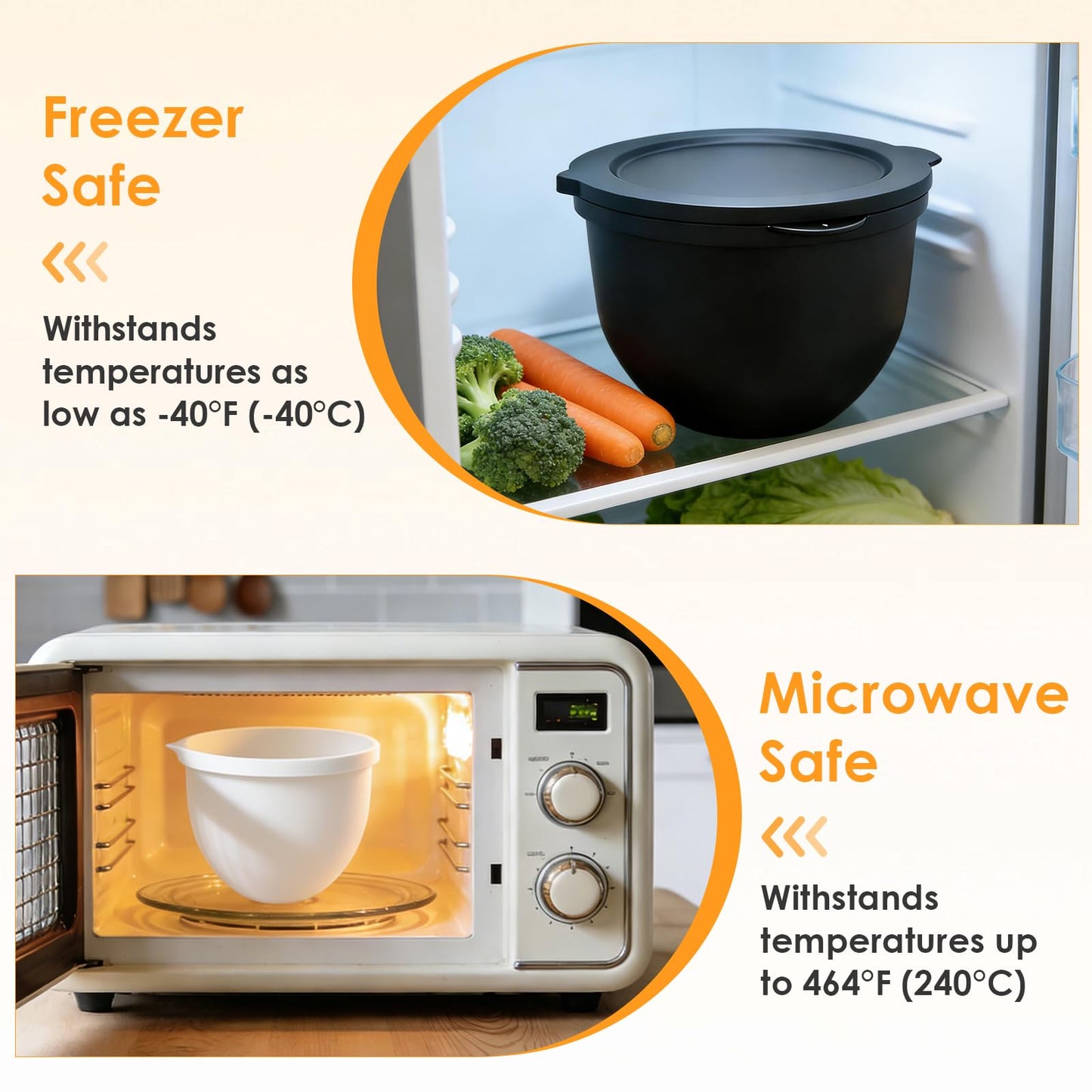 Ezato 4.5/5QT Silicone Bowl Liners for KitchenAid Tilt-Head Stand Mixer, 3 Liners with Lids, Dishwasher Safe, Odourless, Heat-Resistant Safe, Mixer Accessories and Attachments for KitchenAid