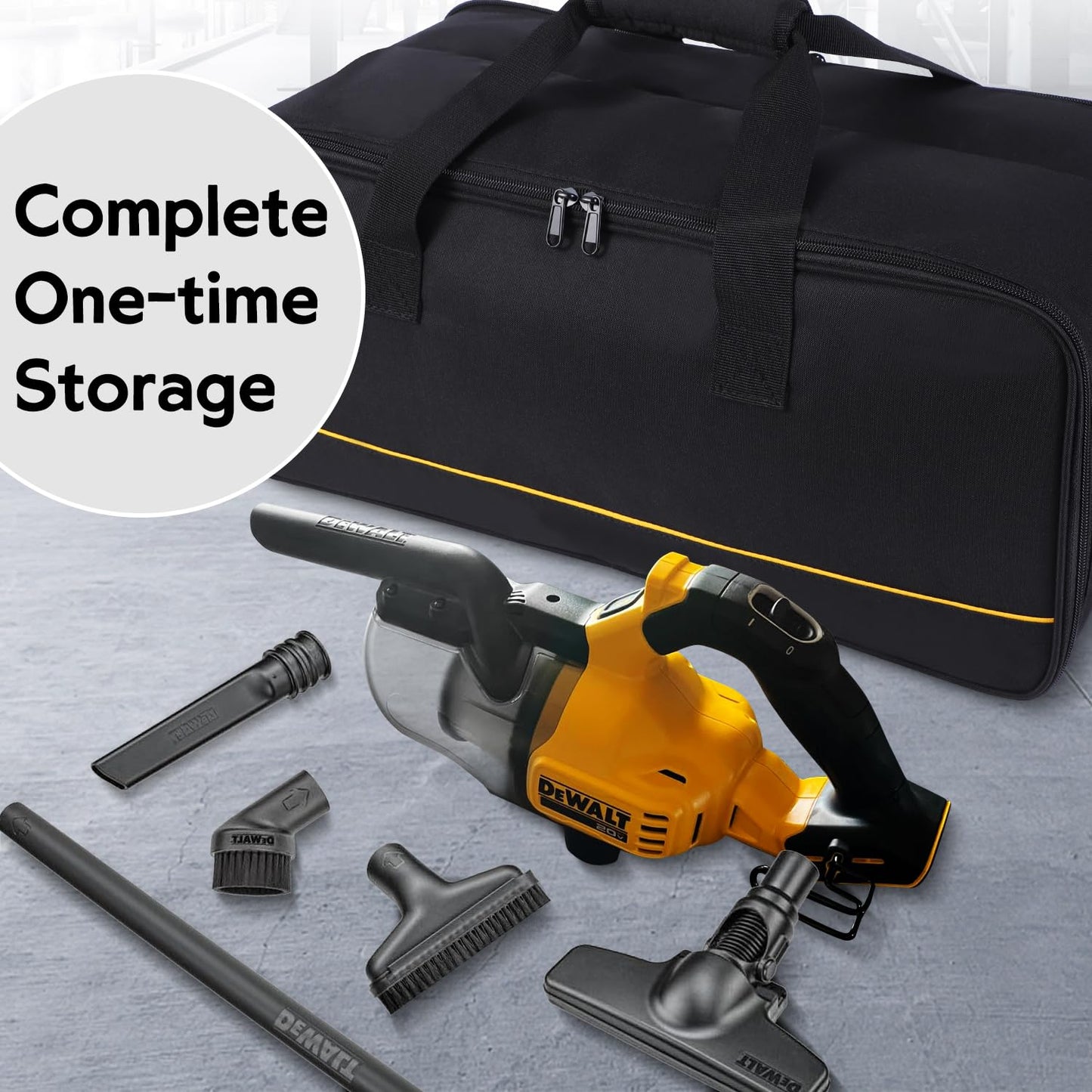 TEFGTER Carrying Bag Compatible with DEWALT 20V Cordless Handheld Vacuum DCV501HB,Large Space Storage Bag for Cordless Handheld Vacuum Cleaner,Storage Case with Extra Pockets,Case Only
