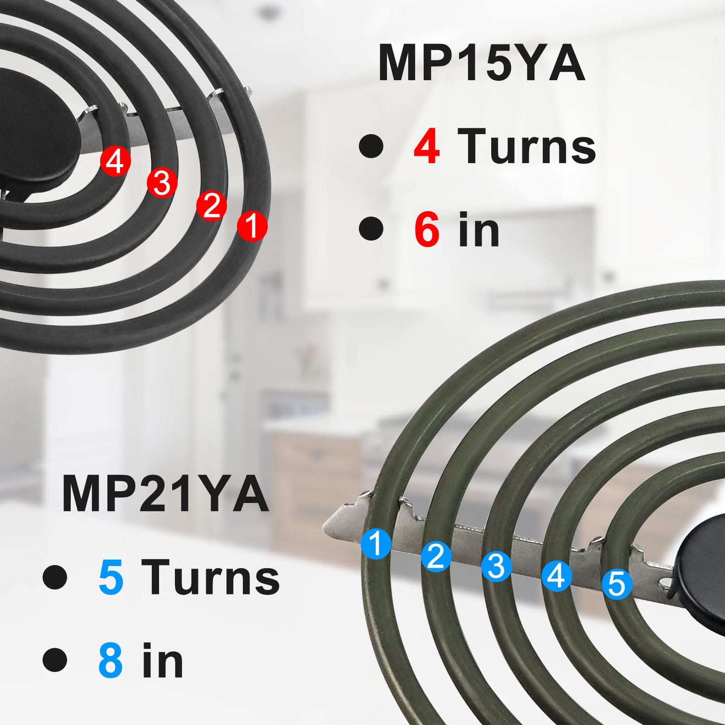 Porcelain Burner Drip Pan & MP22YA Electric Range Burner Element Unit Set Replacement - Compatible with Whirlpool Electric Range Stove by AMI PARTS