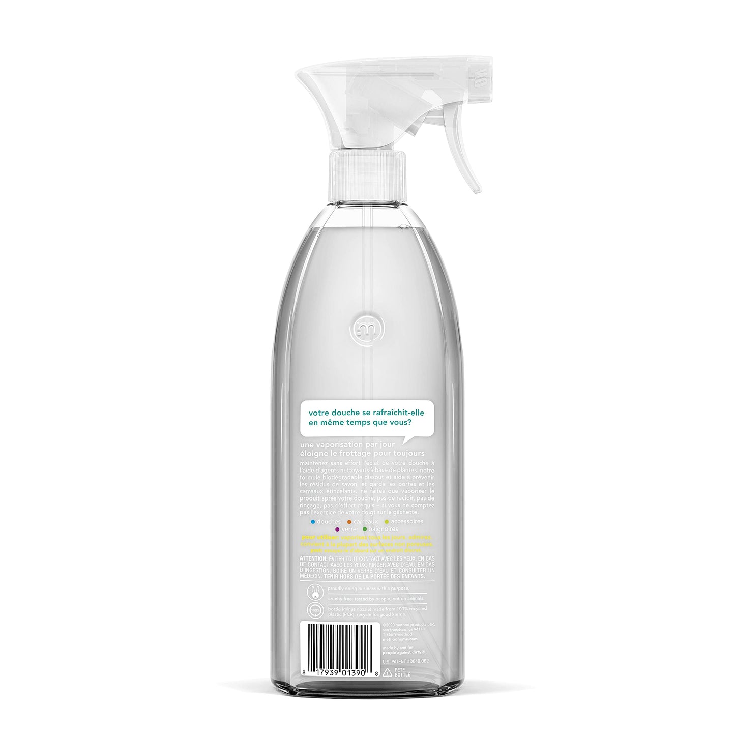 Method Daily Shower Cleaner Spray, & Spray and Walk Away, Eucalyptus Mint Scent, 28 Fl Oz, (Pack of 8), Packaging May Vary