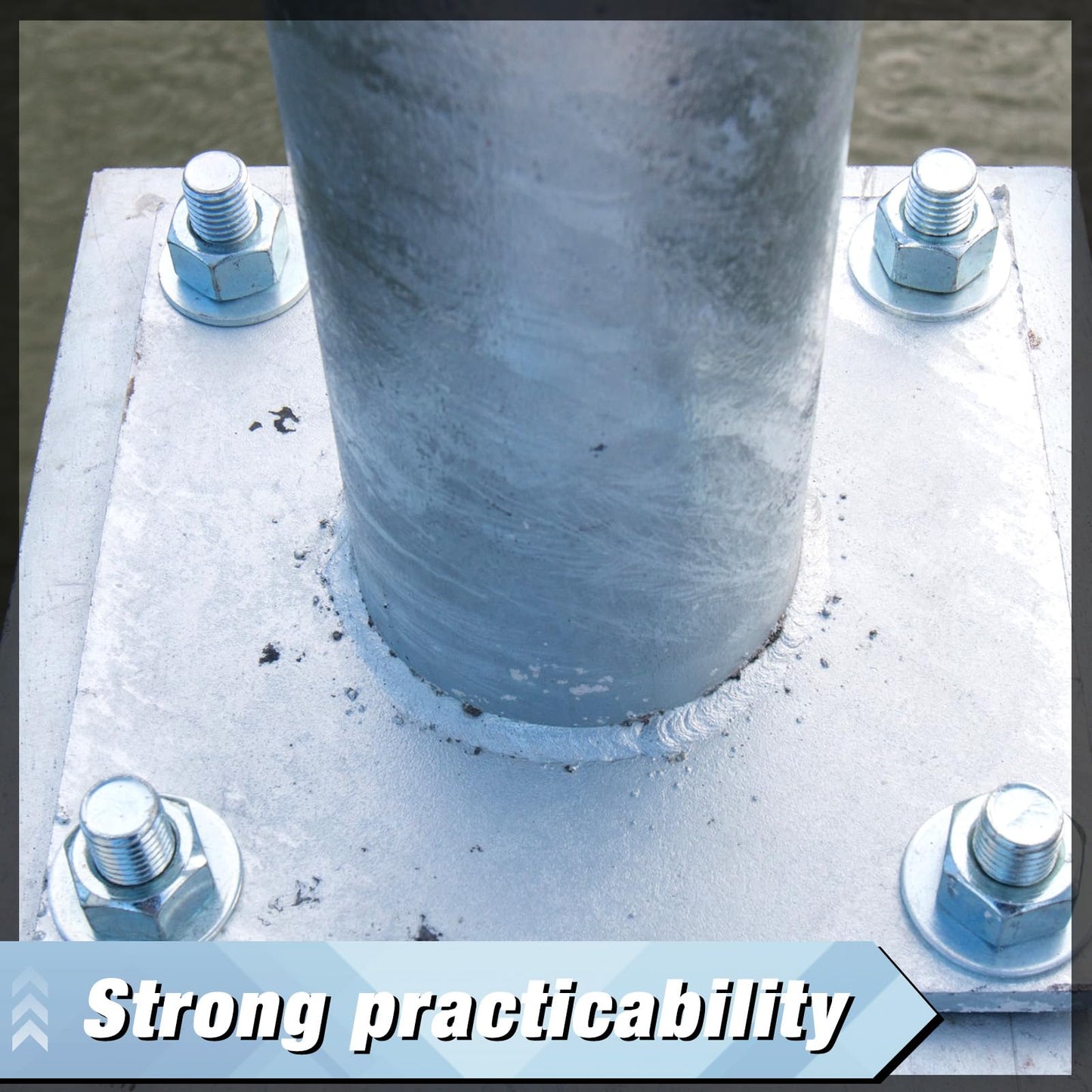 12 Pcs A36 Steel Plate Hot Rolled Steel Plate Base with 4 Holes 3/8 Inch Diameter, 3/16 Inch Thick Weldable Metal Sheet for Structure Support and Industrial Use (4 x 4 Inch)