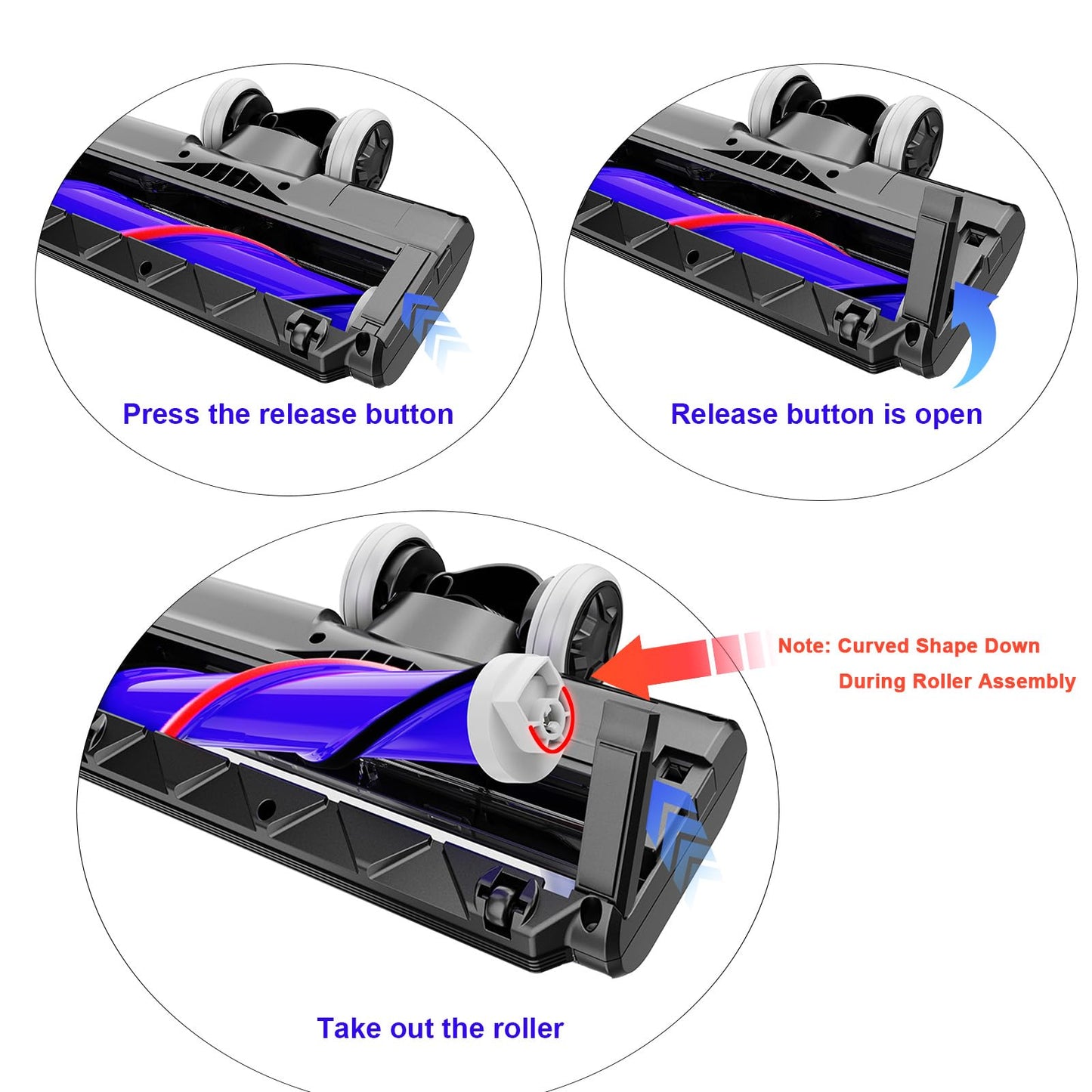 Upgraded Motorhead Vacuum Brush with Headlights for Dyson V6 DC59 DC61 DC74,Motorized Head Replacement Accessories or Parts for Tile,Small Carpet,Rug Cleaning.