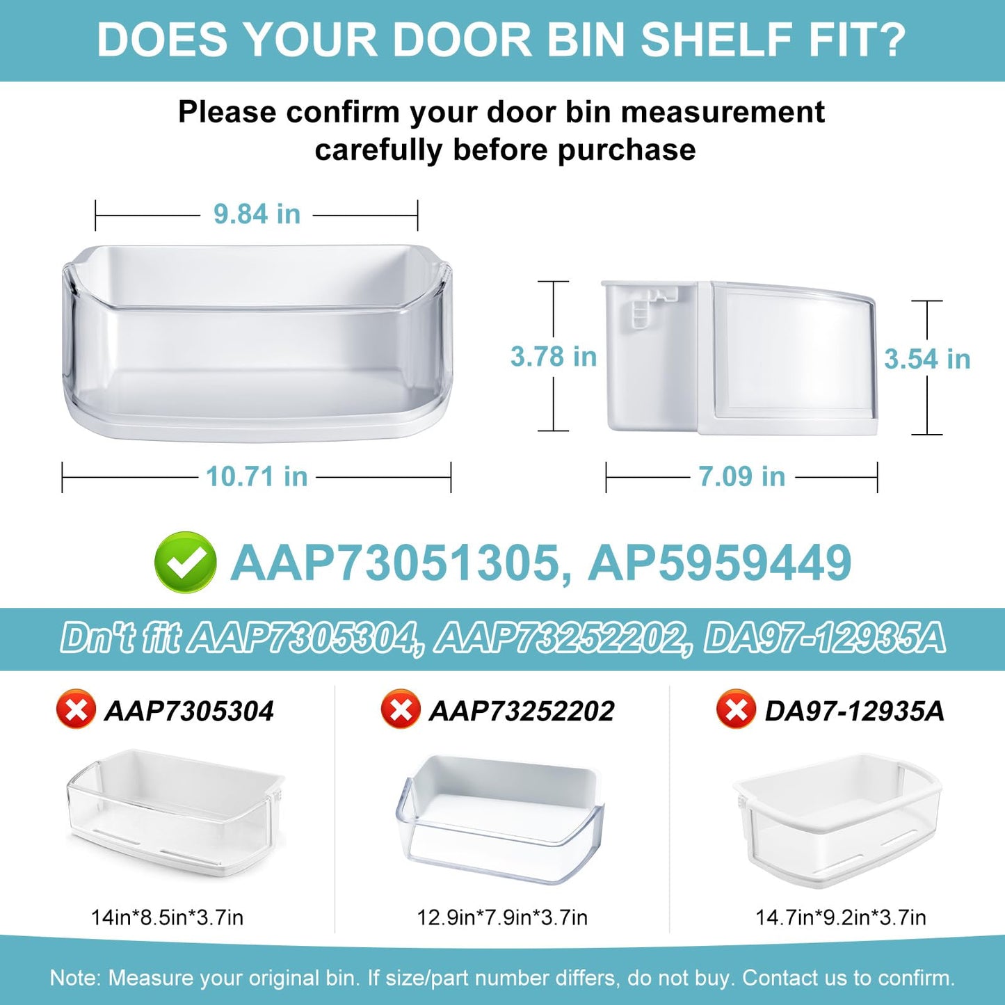 Upgraded AAP73051305 AP5959449 Refrigerator Door Shelf Bin, Replacement Basket for LG Kenmore (some models, not all): Fits LFCS22520S LFC22770ST LFC22770SW LFC22770SB, Replaces PS11700735 EAP11700735