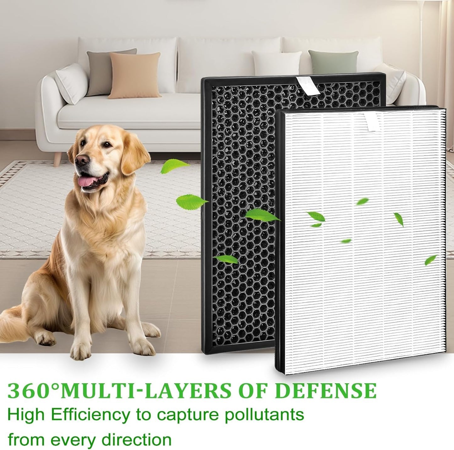 FY1413/40 Active Carbon & FY1410/40 HEPA Replacement Filter Set Compatible with Phil-lips Purifier Series 1000 1000i, Replace AC1214 AC1215 AC1217 AC2729