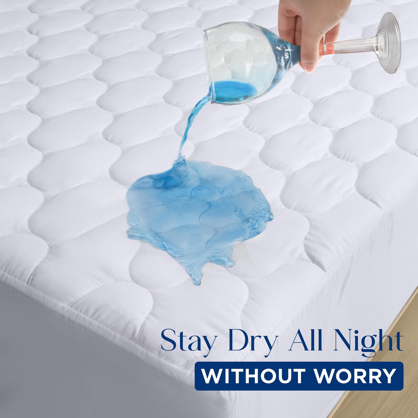 Utopia Bedding 2 Pack Waterproof Mattress Protector, Full Mattress Pad, Noiseless Quilted Fitted Cover with Deep Pocket Stretches up to 16 Inches (White)