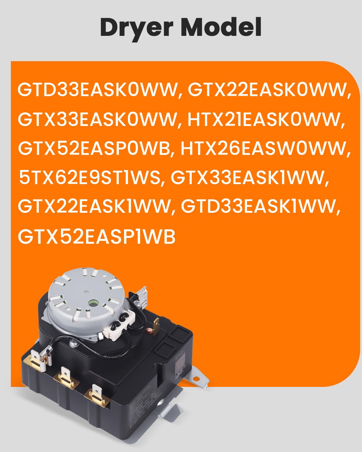 WE04X25280 TMD1EM35 234D2377P005 Dryer Timer Compatible with GTD33EASK0WW GTX22EASK0WW GTX33EASK0WW HTX21EASK0WW GE/Hotpoint Dryer Replacement Part OEM Upgraded Dryer Timer, 1 Year Warranty