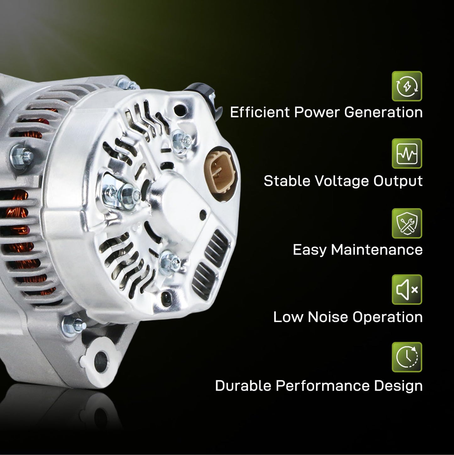 13767N New Alternator Replacement for 1998-2002 Honda Accord 2.3 L4, 1998-1999 Acura CL 2.3L, 2000 2001 98 99 00 01 02, 400-52038 AND0145 40052038 31100PAAA01 101211-9990, 80A 12V CCW 6-Groove Pulley