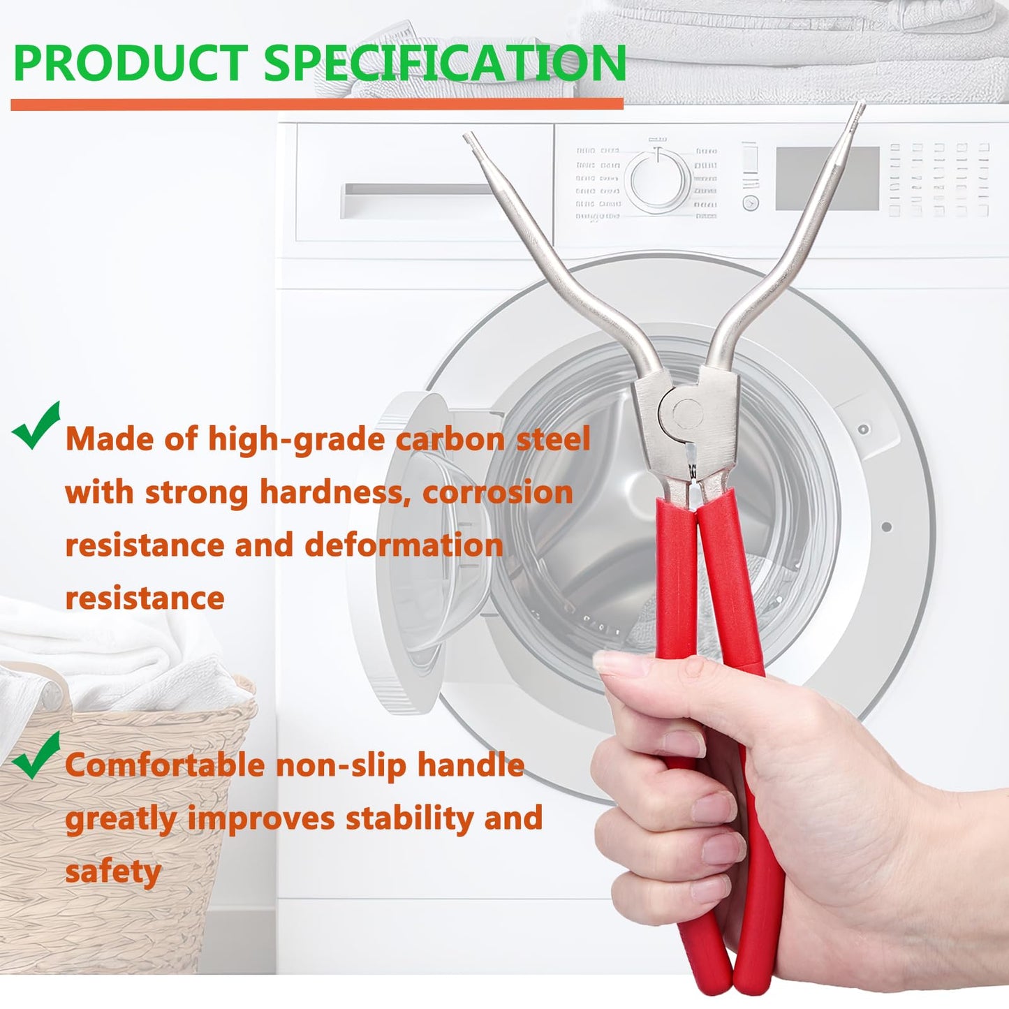 (𝟐𝟎𝟐𝟔 𝐍𝐄𝐖) 4681EA2001T Washer Drain Pump Motor & 383EER4004A 11 Inch Washer Spring Expansion Removal Tool - 4681EA2001T Fit for LG Kenmore Washer Spring Expansion Tool Fit for LG Samsung Washer