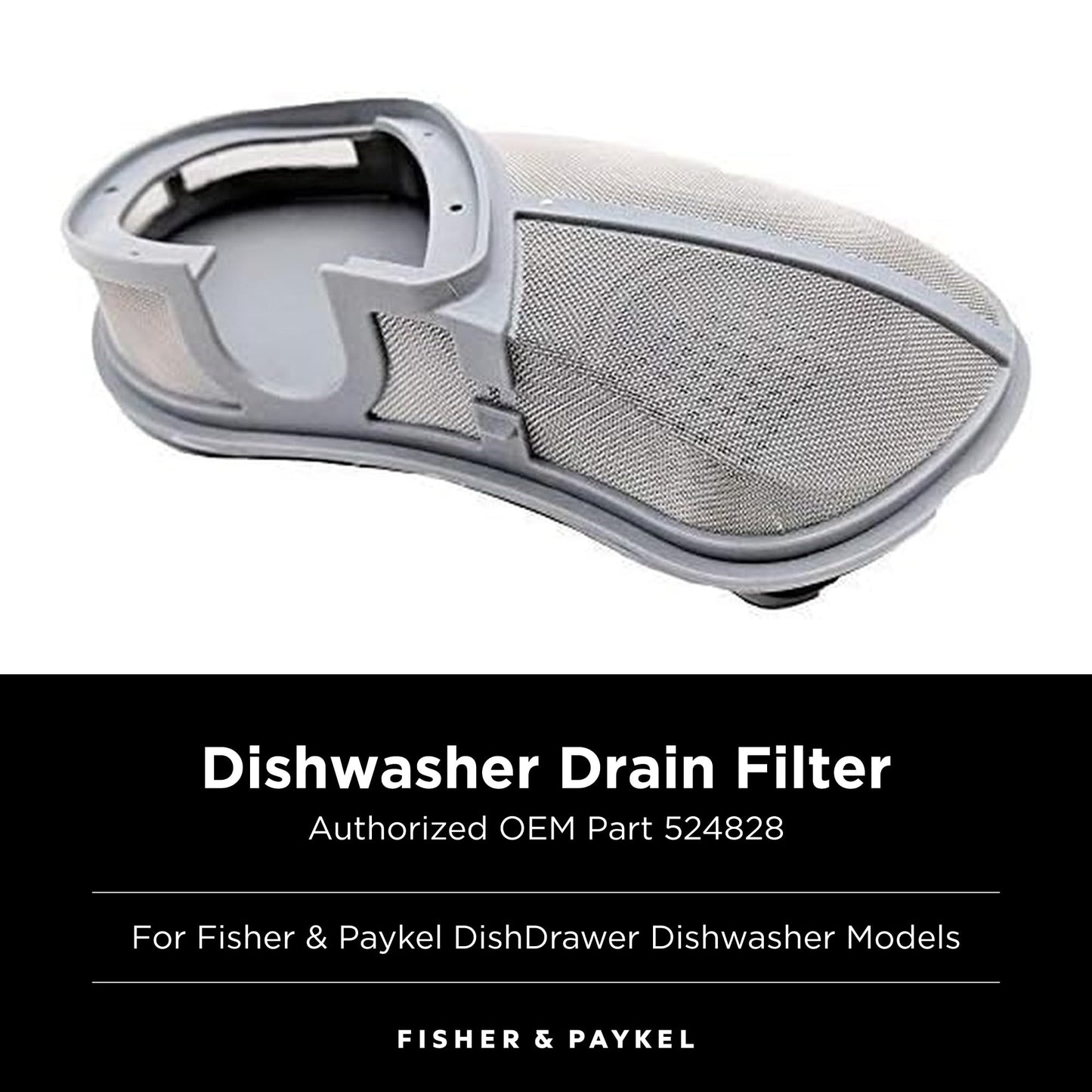 Dishwasher Drain Filter for Fisher & Paykel DishDrawer Dishwashers - 524828 Dishwasher Filter for Models DD24xx7, DD24xx9, DD36xx2, DD60xx7, DD60xx7E, DD90XX2 to Replace Parts 527739 and 523311