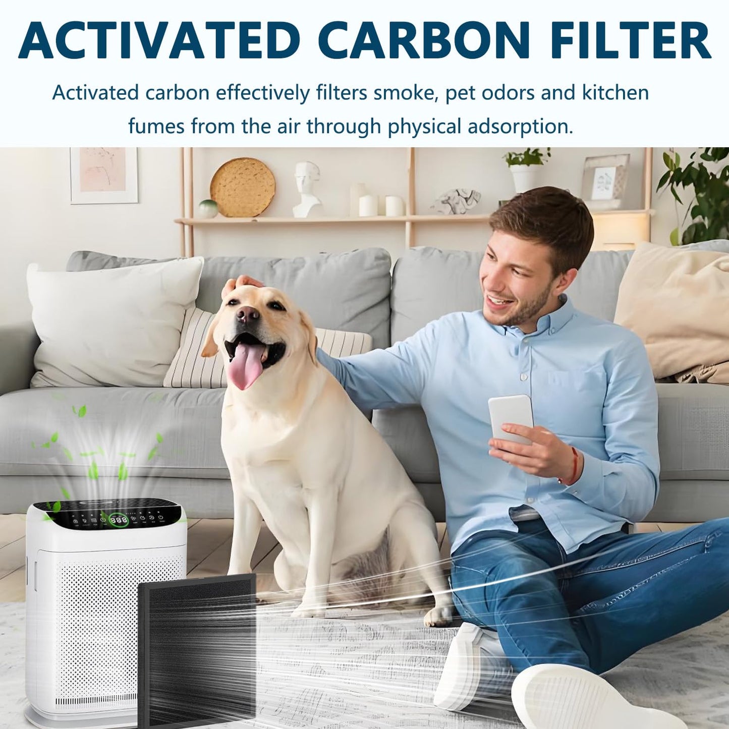 Slirceods ZX001 HEPA Filter Replacement Compatible with AnEgoe ZX001 Air Purifier,3-in-1,H13 Activated Carbon Filter-4pack