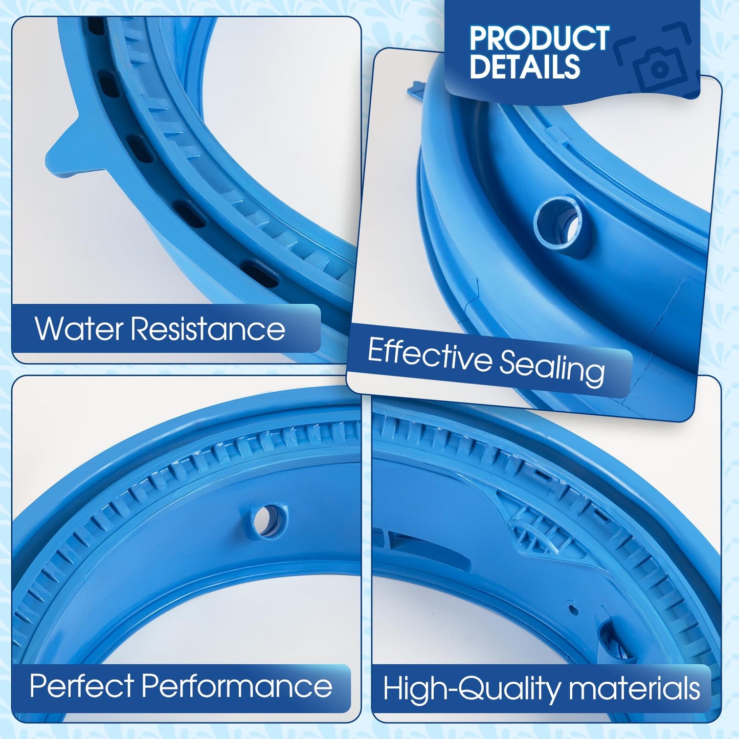 Salugre OEM WH05X29514 Washer Door Diaphragm, Rubber, Plastic, Replacement Clothes Washing Machine Door Gasket Seal for GE Washer, Door Boot Seal, AP6983547, PS12743601, EAP12743601
