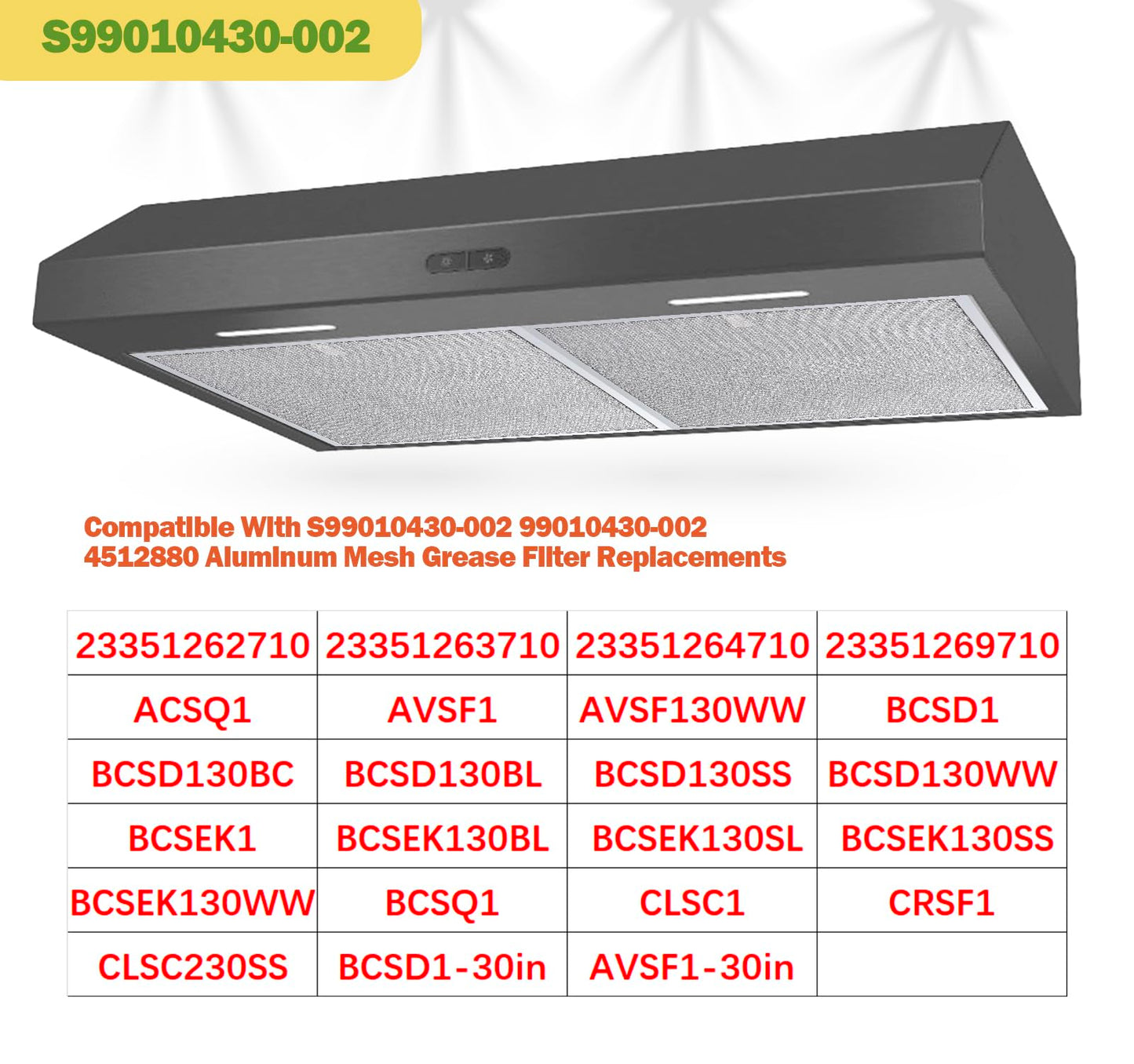 MNPARTS S99010430-002 Compatible Broan Range Hood Filter - 15-3/4" x 13-7/8" - 2 Pack Nutone Range Hood Filter Replacement
