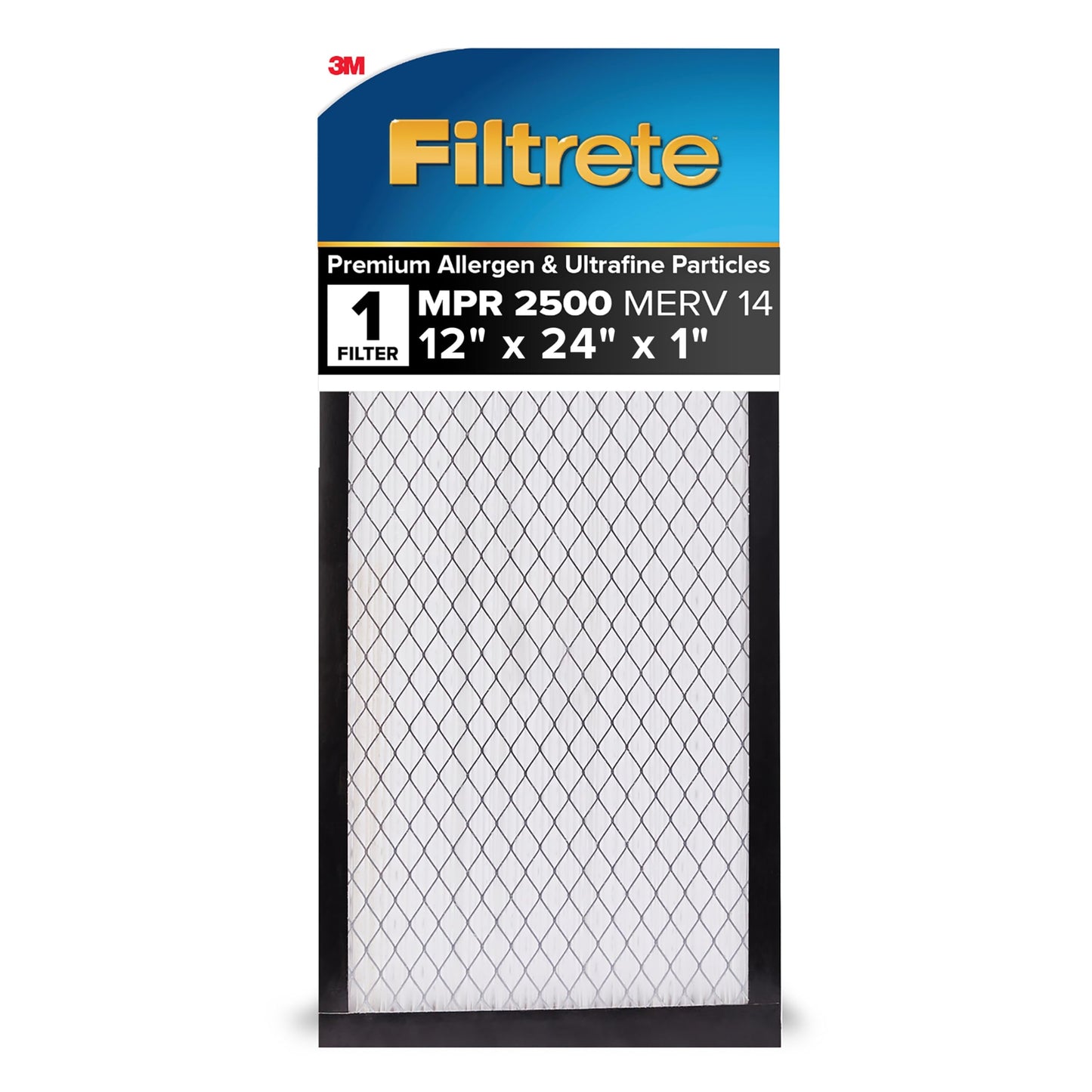 Filtrete 12x24x1 AC Furnace Air Filter, MERV 14, MPR 2500, High Performance Premium Allergen, Ultrafine Particles, Bacteria & Virus Filter, CERTIFIED Asthma & Allergy Friendly, 4-Pack