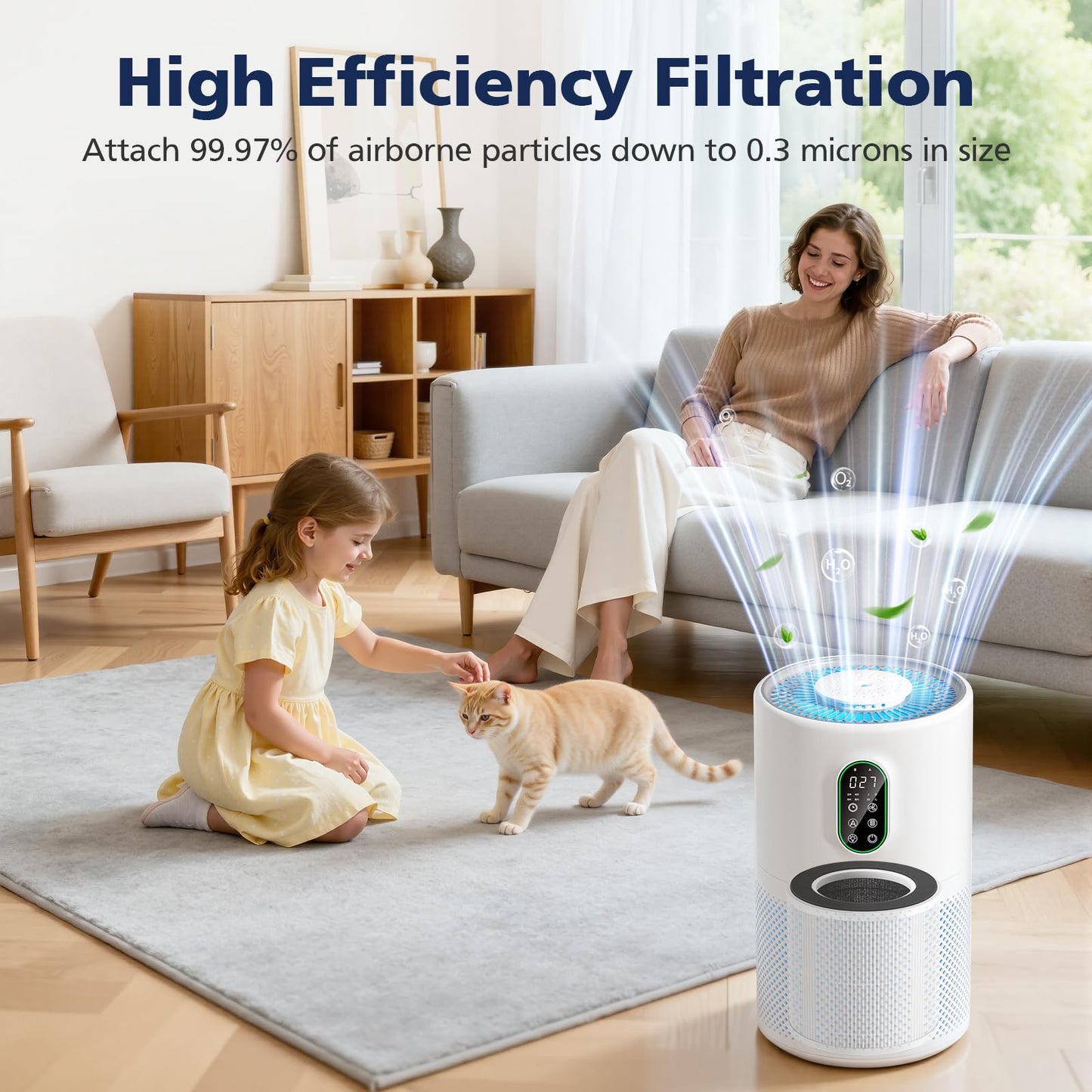 AP02 Replacement Filter Compatible with WESTHEY AP02 Air Purifier, 3-in-1 HEPA Filter Replacement with High-Efficiency Activated Carbon for Dust, Pollen, Smoke & Pet Odors, 2 Pack