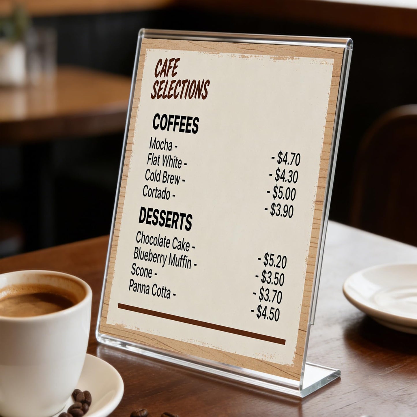 SVOPY Acrylic Sign Stand Holders - 8.5 x 11 Clear Plastic Table Paper Display Stand, Suit for Displaying Posters, Picture, Flyers, Menu - 10 Pack