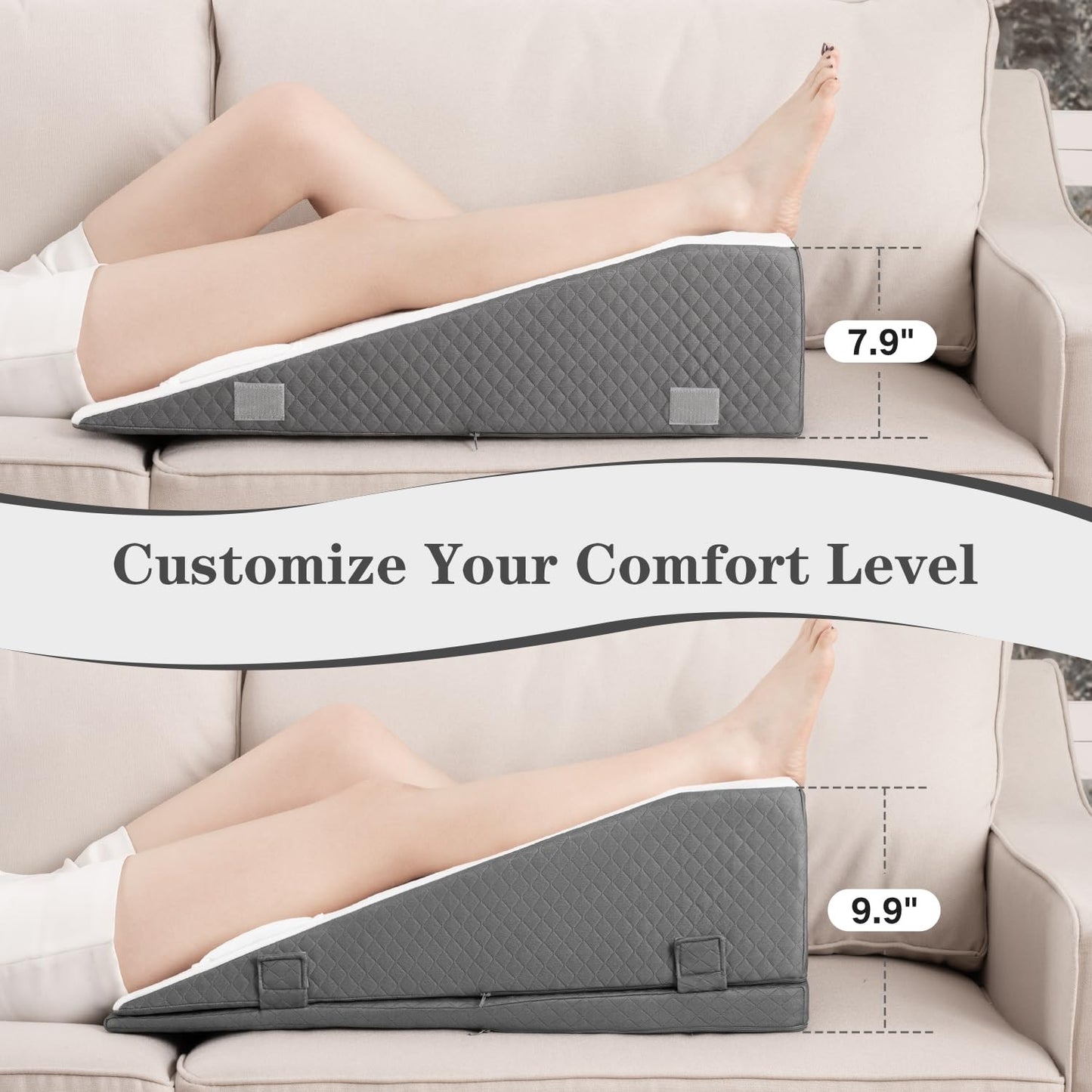 Hapiclody Leg Elevation Pillow for After Surgery – Adjustable Height Knee Surgery Recovery Leg Support Pillow, Designed for Knee Replacement Recovery, Single Leg Elevating Wedge