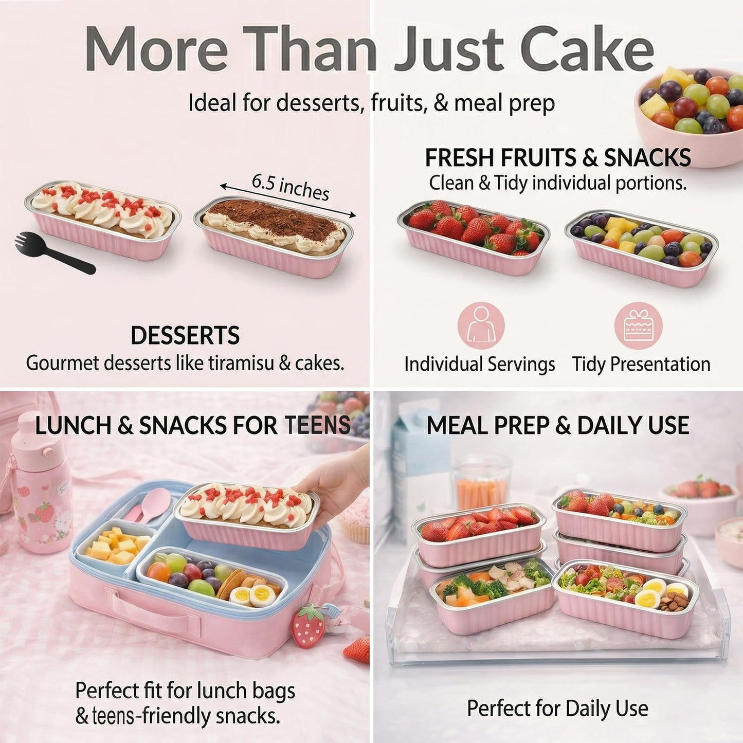 YQER 100 Pack Mini Loaf Pans with Lids and Spoons Sealing Sticker, 6.8oz Mini Cake Pans for Baking, Disposable Aluminum Foil Loaf Pans, Pink Loaf Baking Pans, Small Cake Containers With Lids